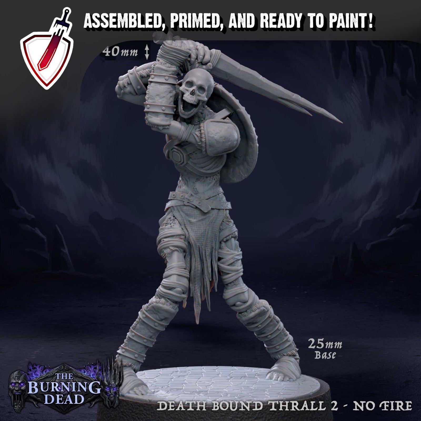 Death Bound Thrall (1-4) | Miniatures by Mammoth Factory | Resin Mini For Tabletop Gaming, D&D, Pathfinder, Painting | Assembled and Primed