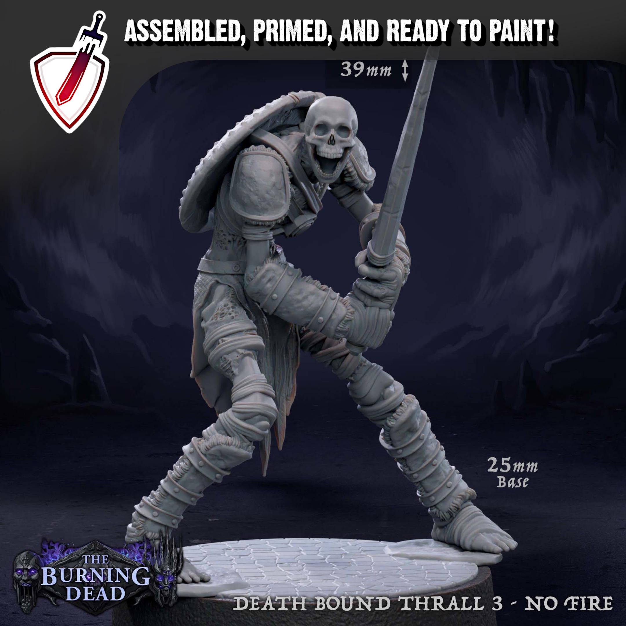 Death Bound Thrall (1-4) | Miniatures by Mammoth Factory | Resin Mini For Tabletop Gaming, D&D, Pathfinder, Painting | Assembled and Primed