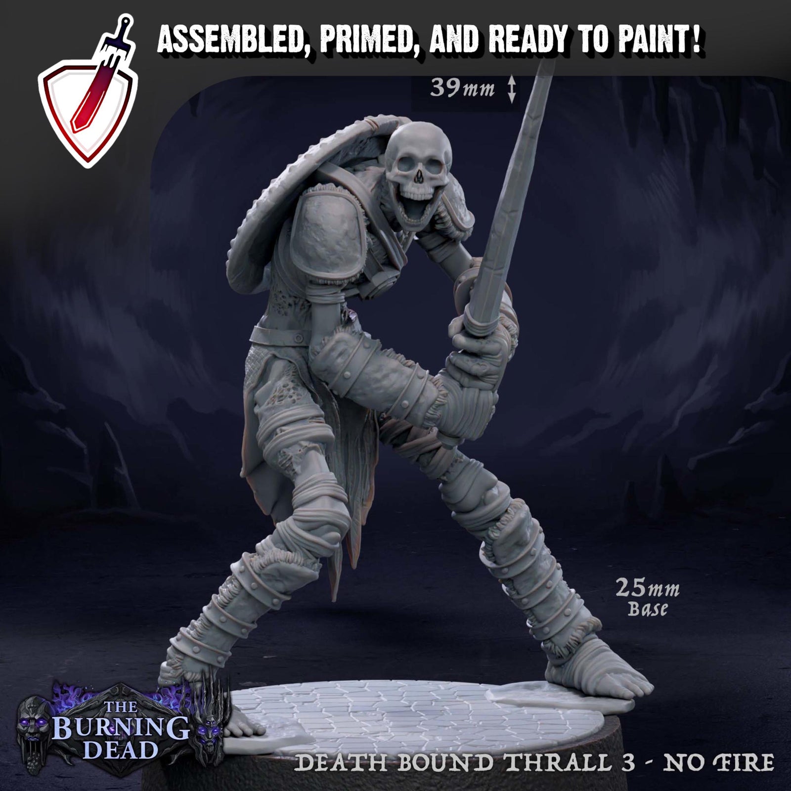 Death Bound Thrall (1-4) | Miniatures by Mammoth Factory | Resin Mini For Tabletop Gaming, D&D, Pathfinder, Painting | Assembled and Primed