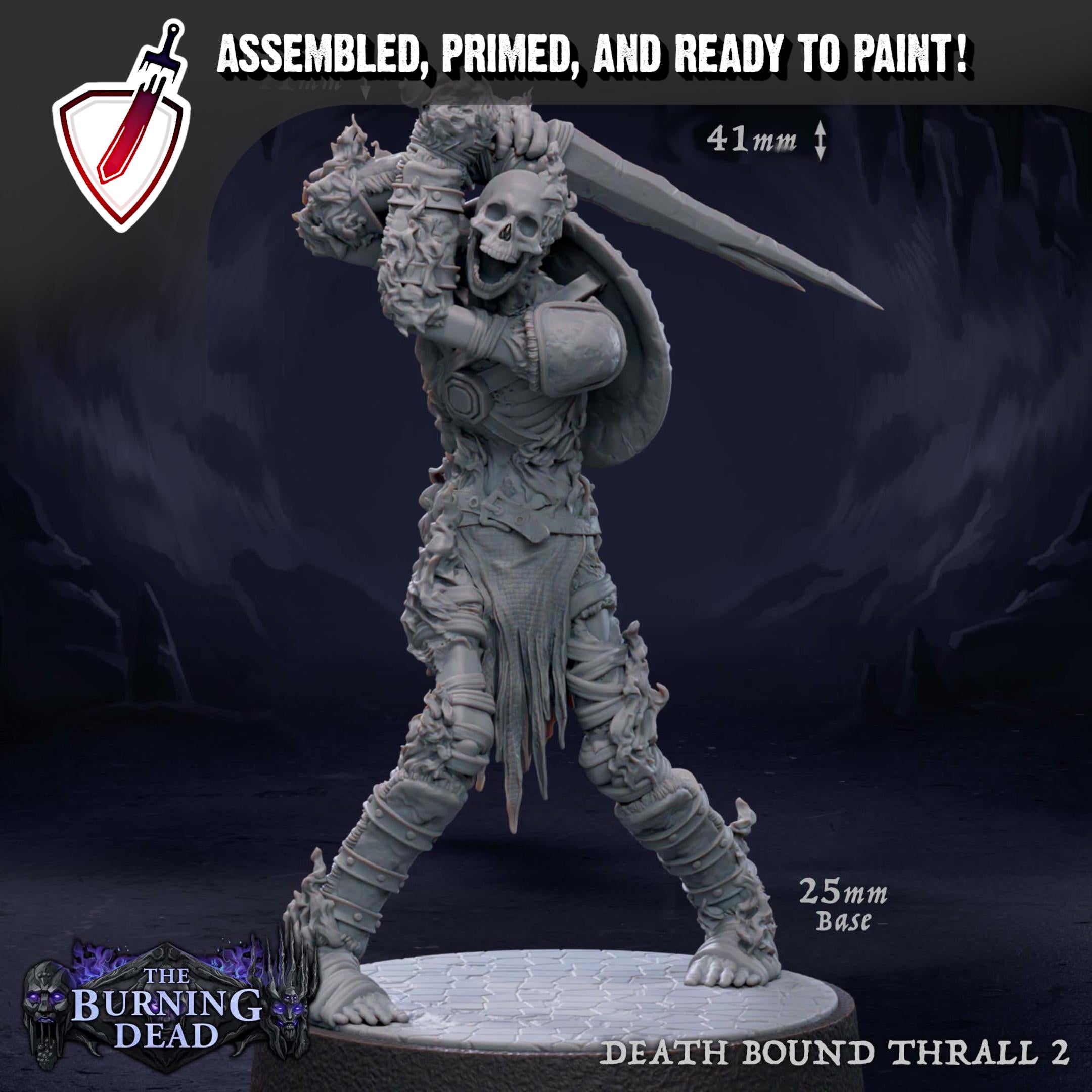 Death Bound Thrall (1-4) | Miniatures by Mammoth Factory | Resin Mini For Tabletop Gaming, D&D, Pathfinder, Painting | Assembled and Primed