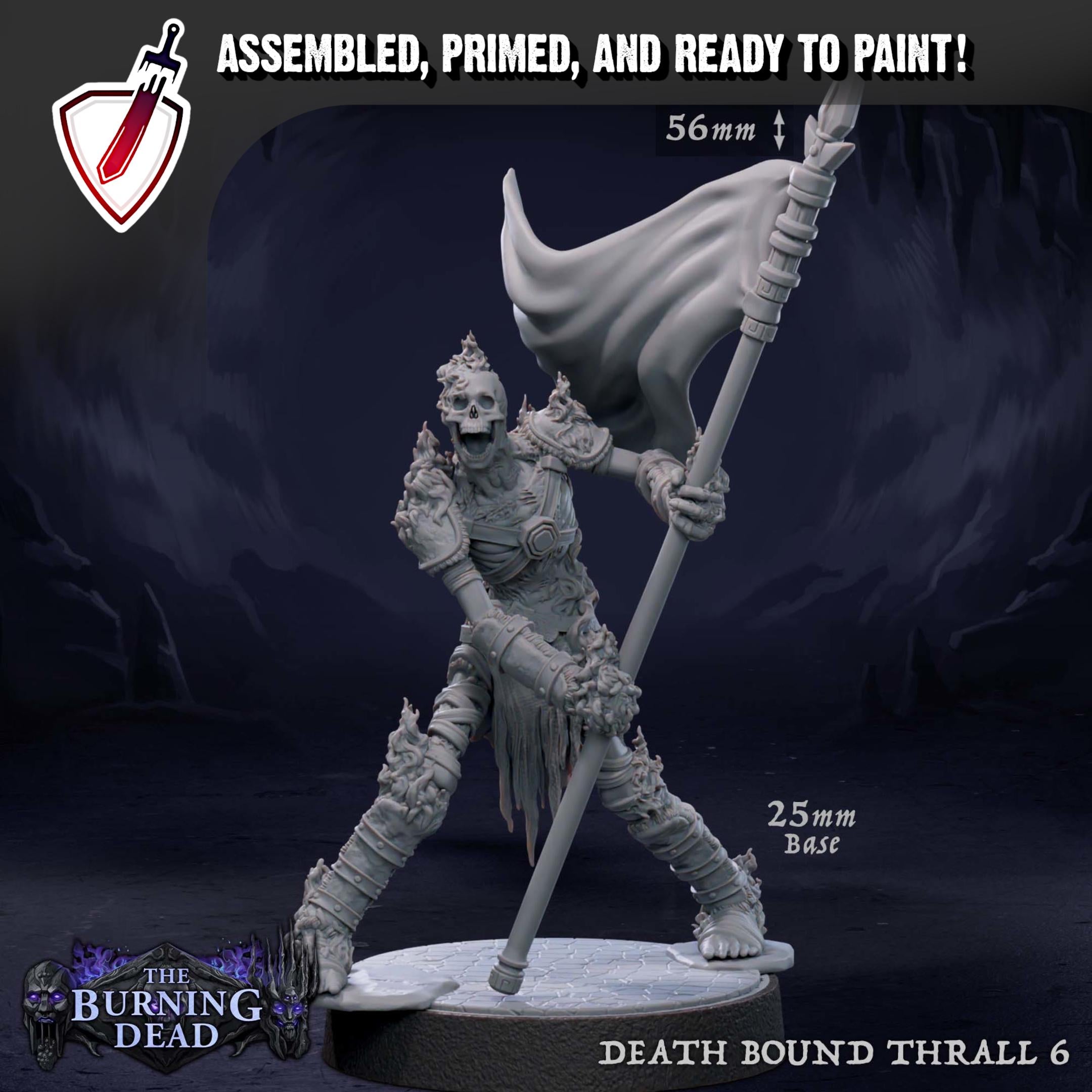 Death Bound Thrall (5-8) | Miniatures by Mammoth Factory | Resin Mini For Tabletop Gaming, D&D, Pathfinder, Painting | Assembled and Primed