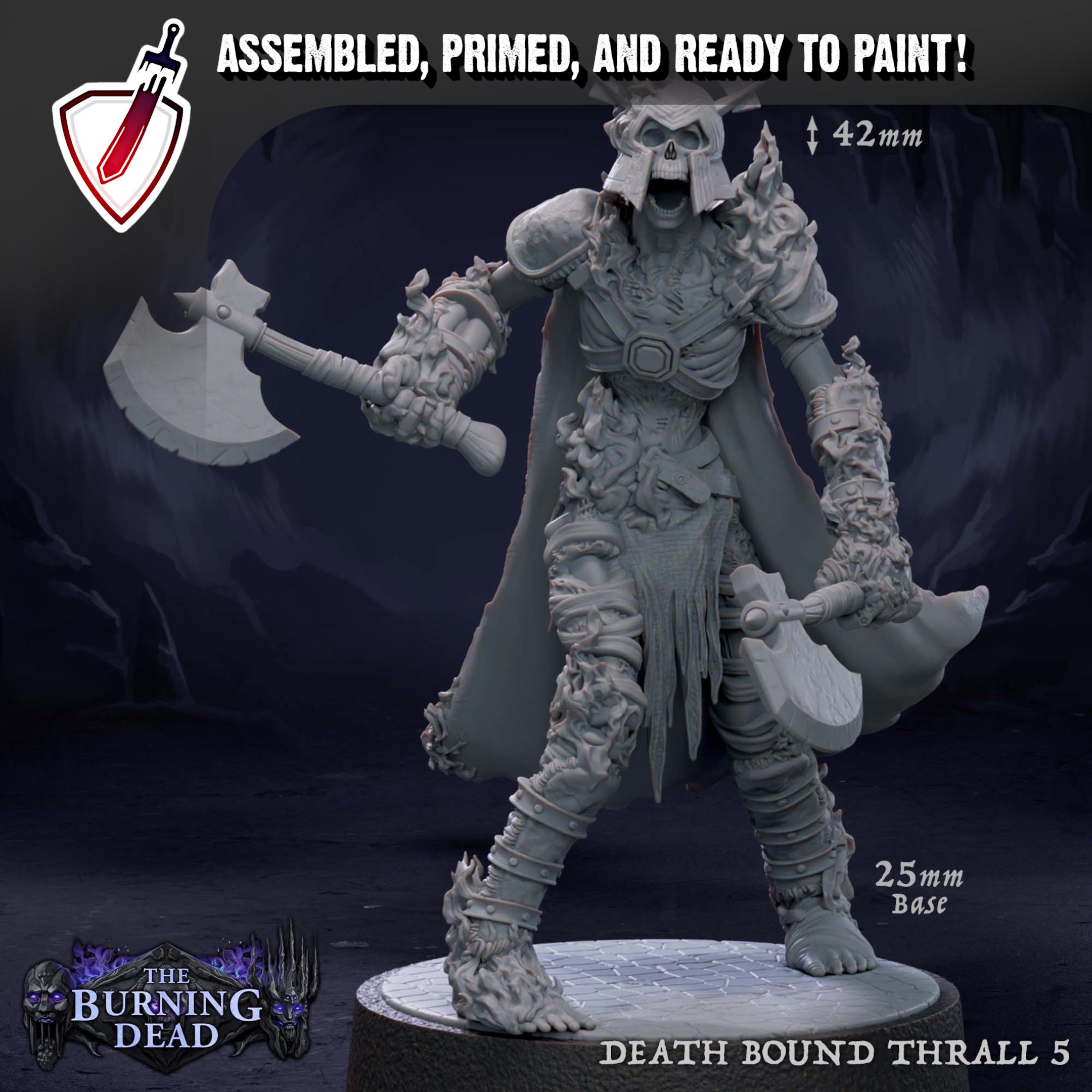 Death Bound Thrall (5-8) | Miniatures by Mammoth Factory | Resin Mini For Tabletop Gaming, D&D, Pathfinder, Painting | Assembled and Primed