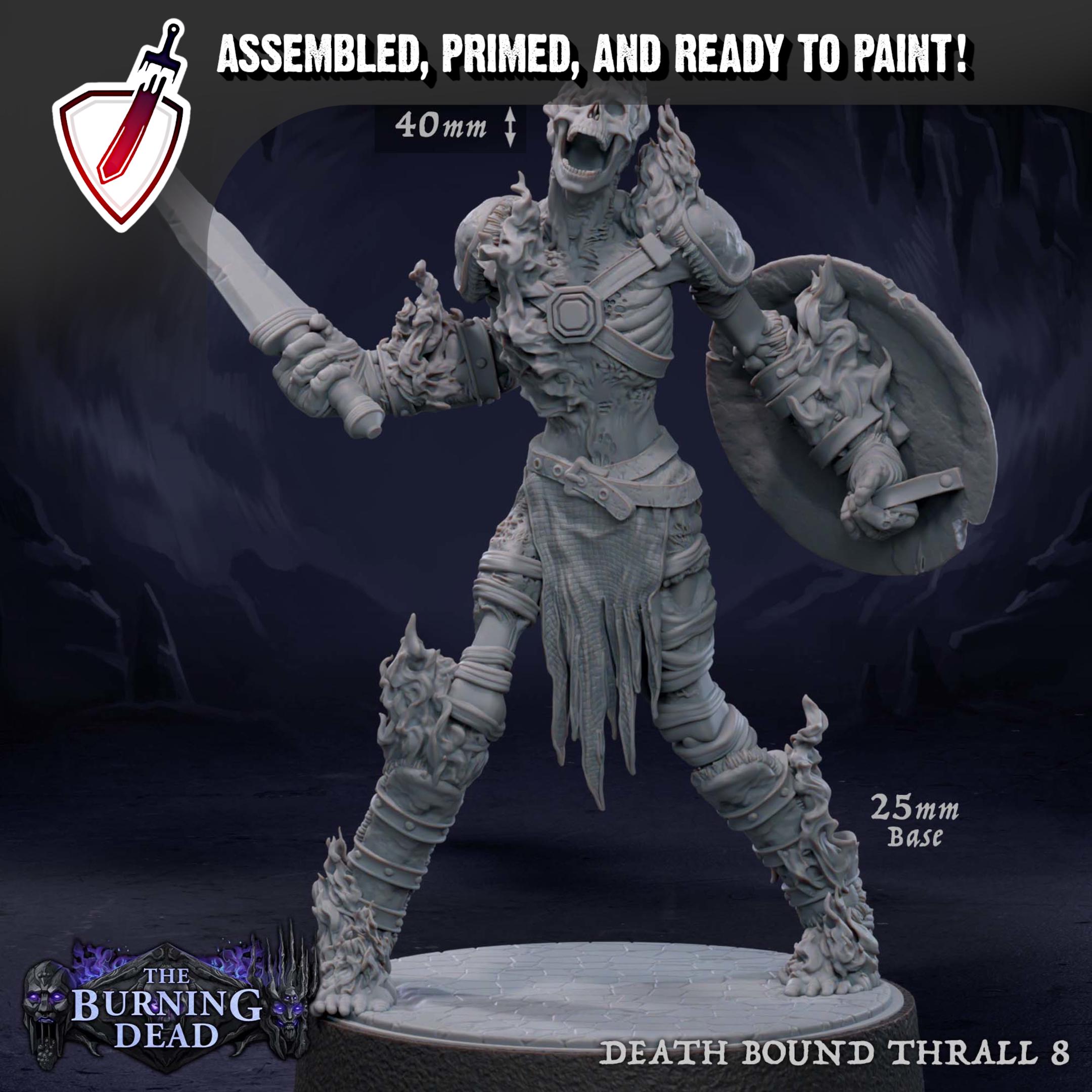 Death Bound Thrall (5-8) | Miniatures by Mammoth Factory | Resin Mini For Tabletop Gaming, D&D, Pathfinder, Painting | Assembled and Primed