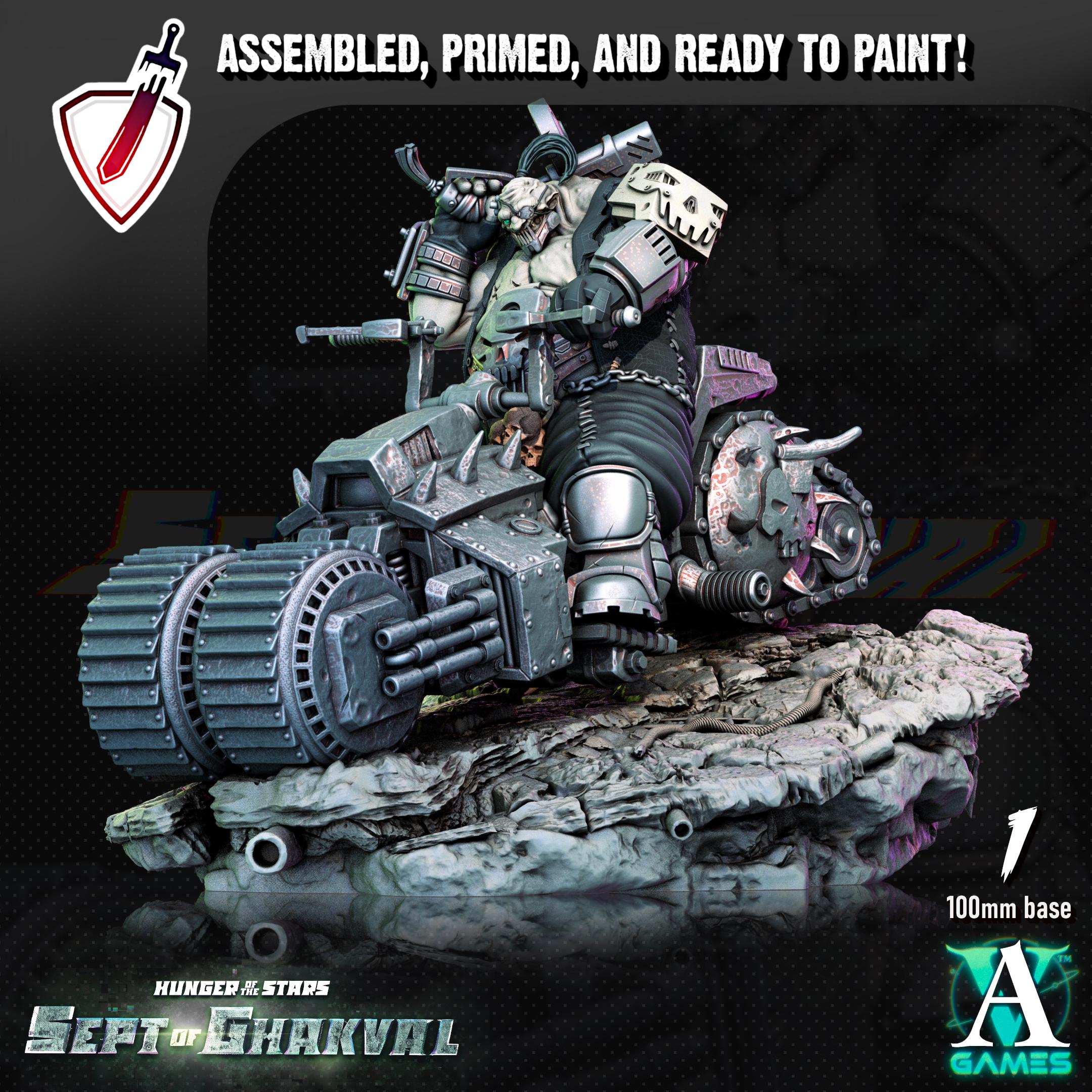 Ghakval Bikers | (Large) Miniatures by Archvillain Games | Resin Mini for Tabletop Wargames, RPGs, and Painting | Assembled and Primed