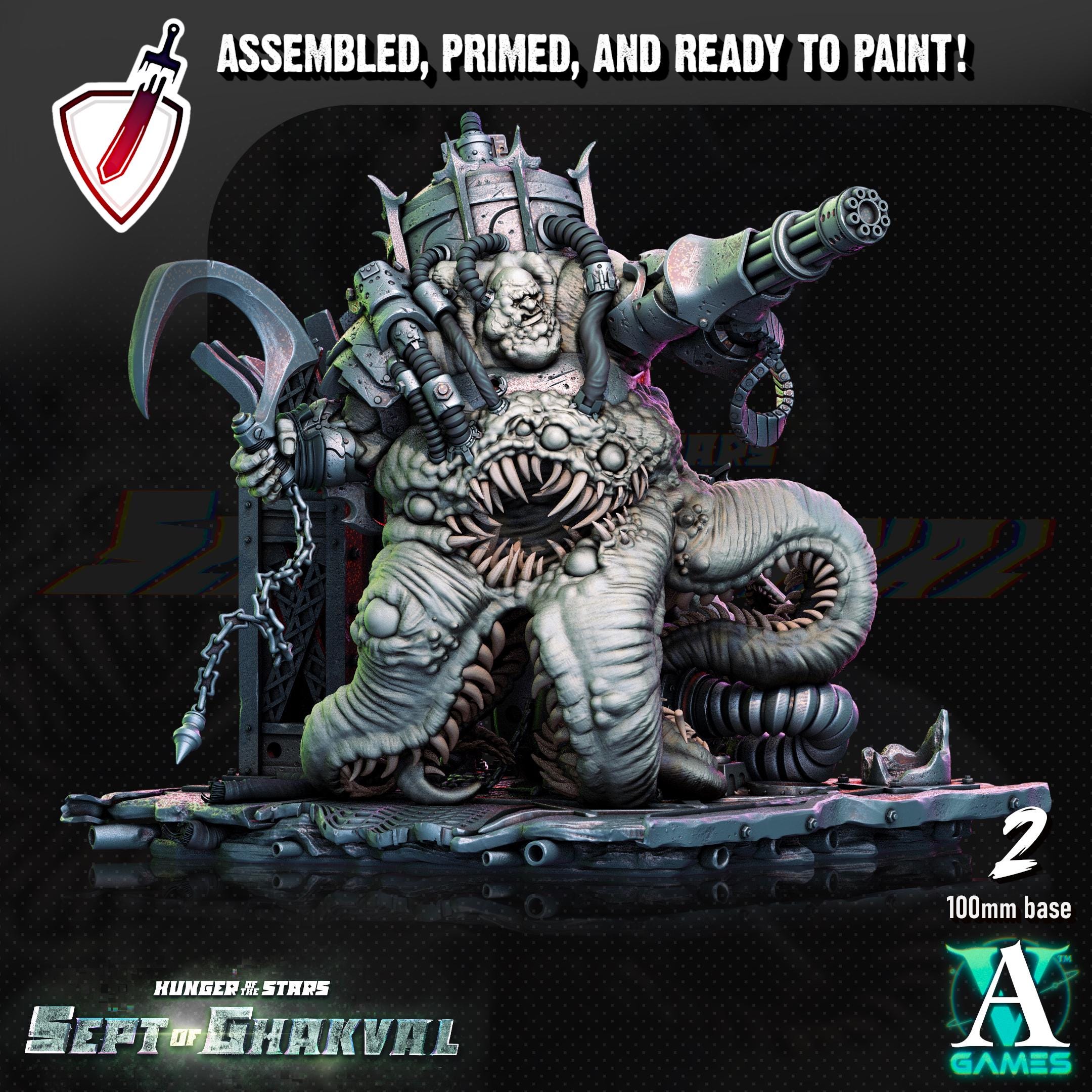 Ghakval Evermaws | (Large) Miniatures by Archvillain Games | Resin Mini for Tabletop Wargames, RPGs, and Painting | Assembled and Primed