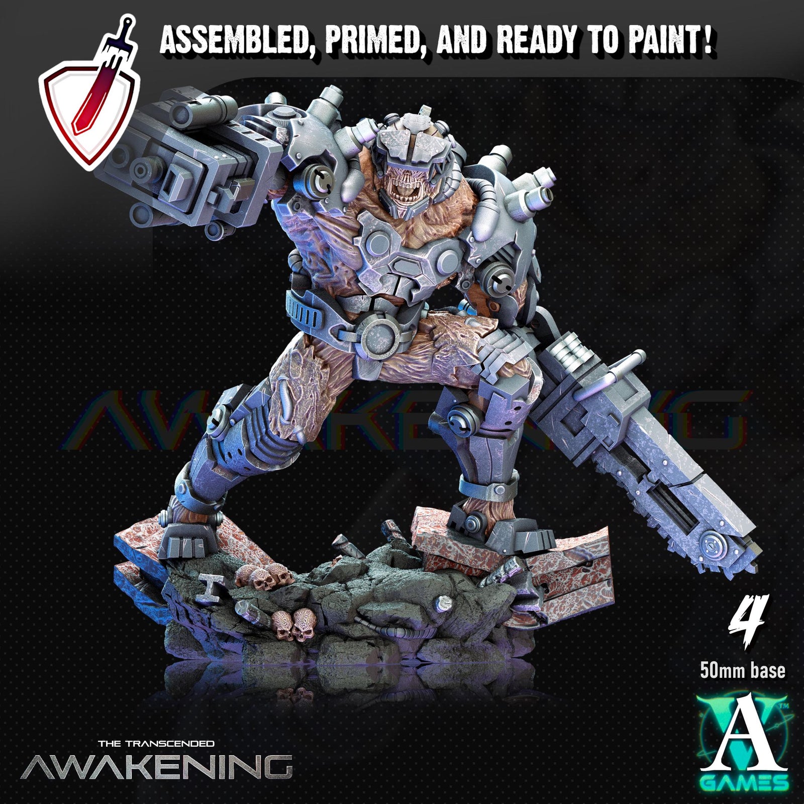 Transcended Fleshgrafts | Miniatures by Archvillain Games | Resin Mini for Tabletop Gaming, D&D, Wargaming, Painting | Assembled and Primed