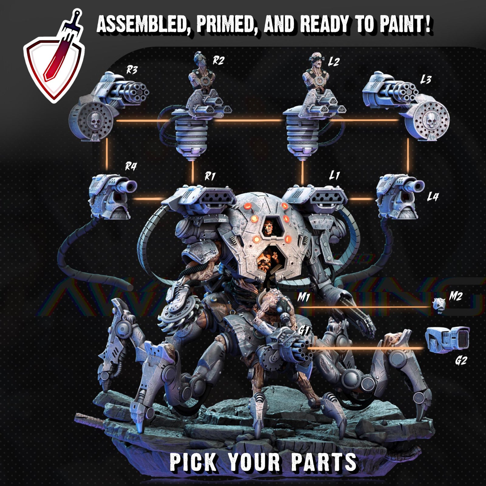 Scion of Despair | (Massive) Miniature by Archvillain Games | Resin Mini for Tabletop Gaming, D&D, Wargaming, Painting | Assembled + Primed
