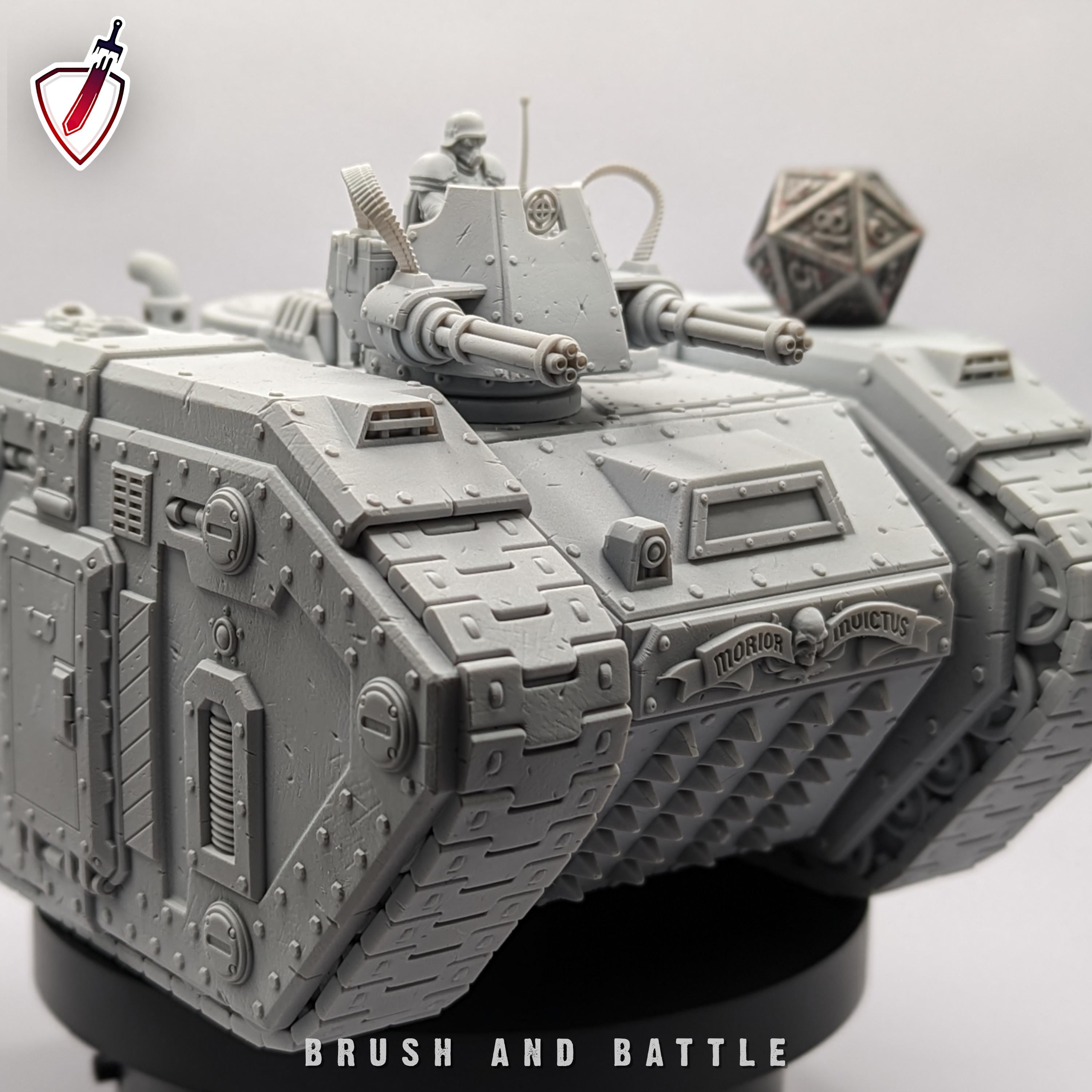 Morior M1 Badger | (Massive) Miniature by Archvillain Games | Resin Mini for Tabletop Gaming, D&D, Wargaming, Painting | Assembled + Primed