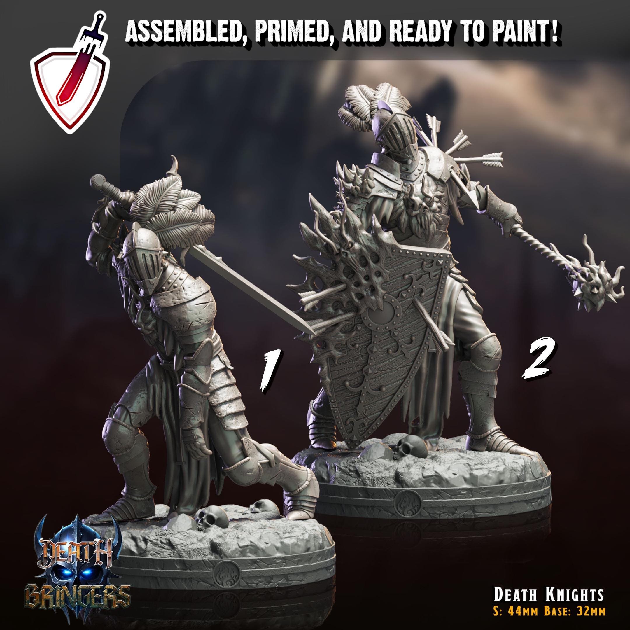 Death Knights | Miniatures by Crippled God Foundry | Resin Mini For Tabletop Gaming, D&D, Pathfinder, Painting | Assembled and Primed