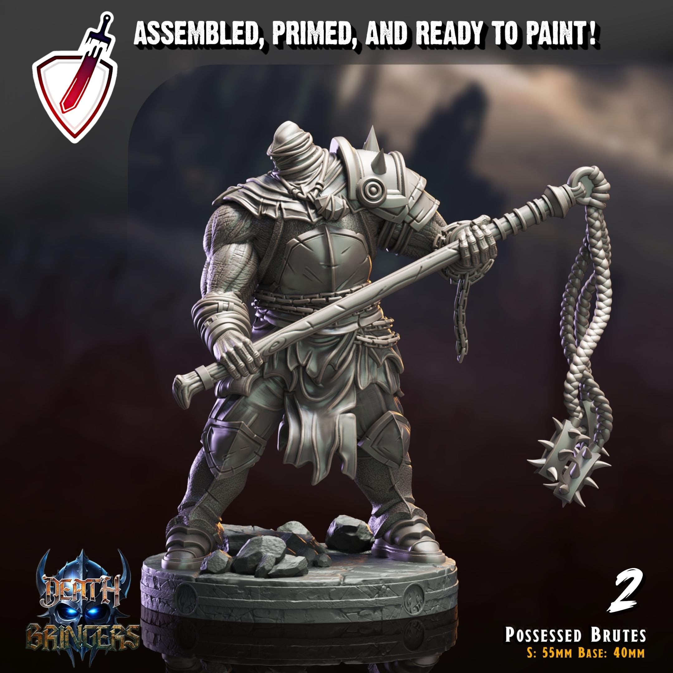 Possessed Brutes | Miniatures by Crippled God Foundry | Resin Mini For Tabletop Gaming, D&D, Pathfinder, Painting | Assembled and Primed