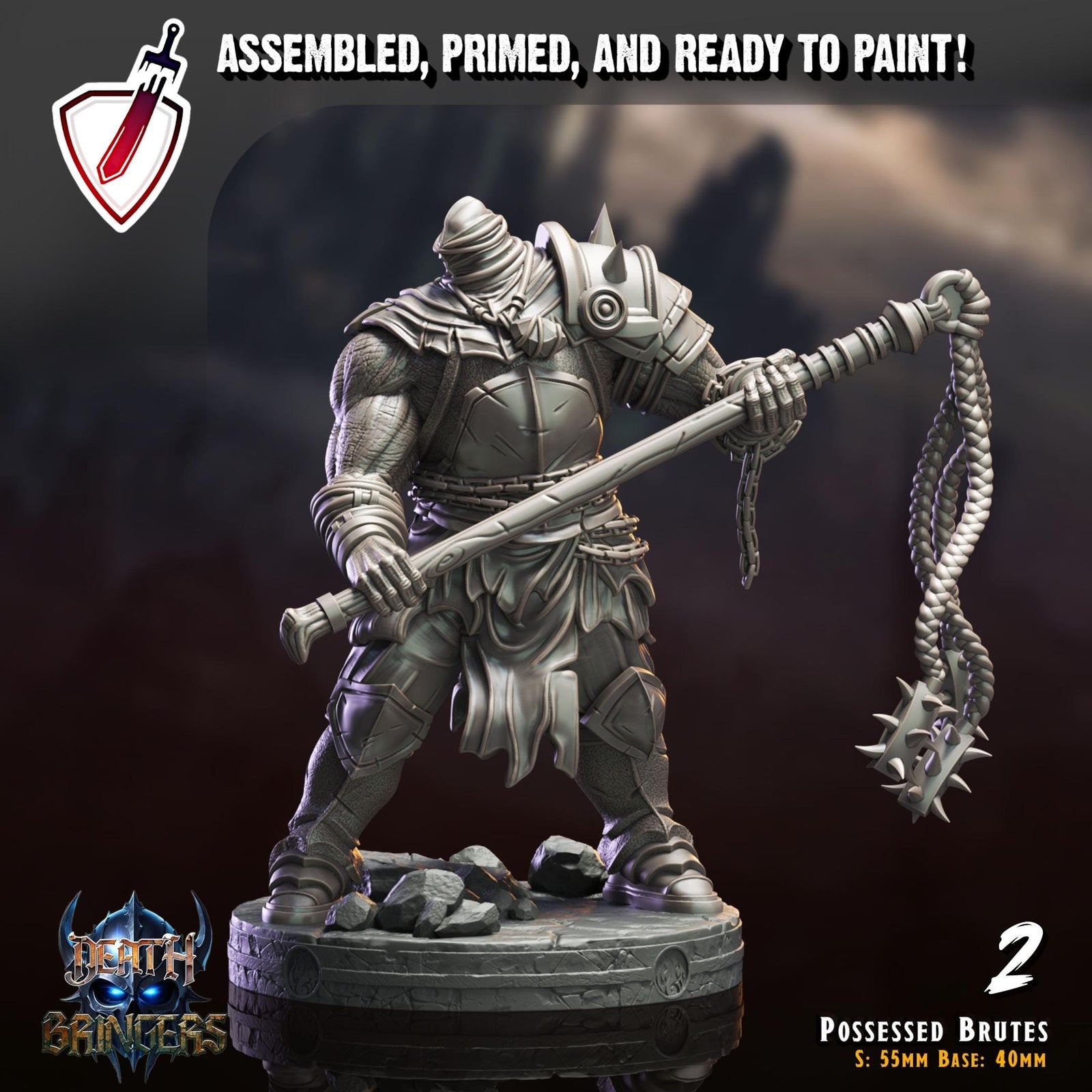 Possessed Brutes | Miniatures by Crippled God Foundry | Resin Mini For Tabletop Gaming, D&D, Pathfinder, Painting | Assembled and Primed