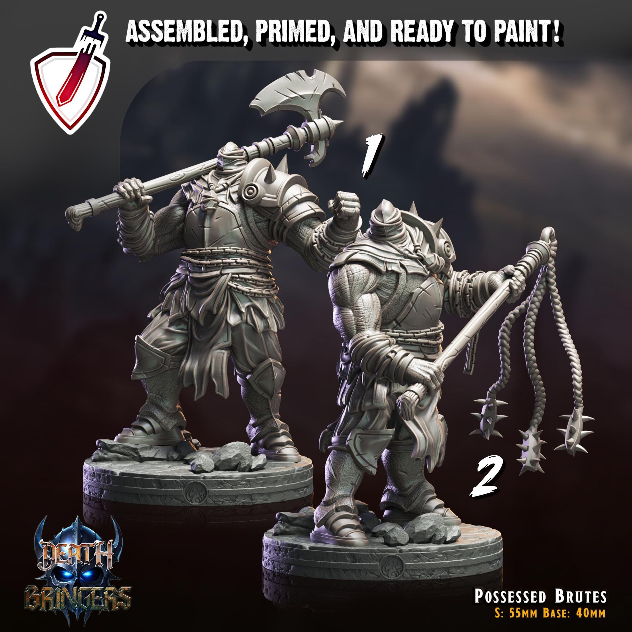 Possessed Brutes | Miniatures by Crippled God Foundry | Resin Mini For Tabletop Gaming, D&D, Pathfinder, Painting | Assembled and Primed