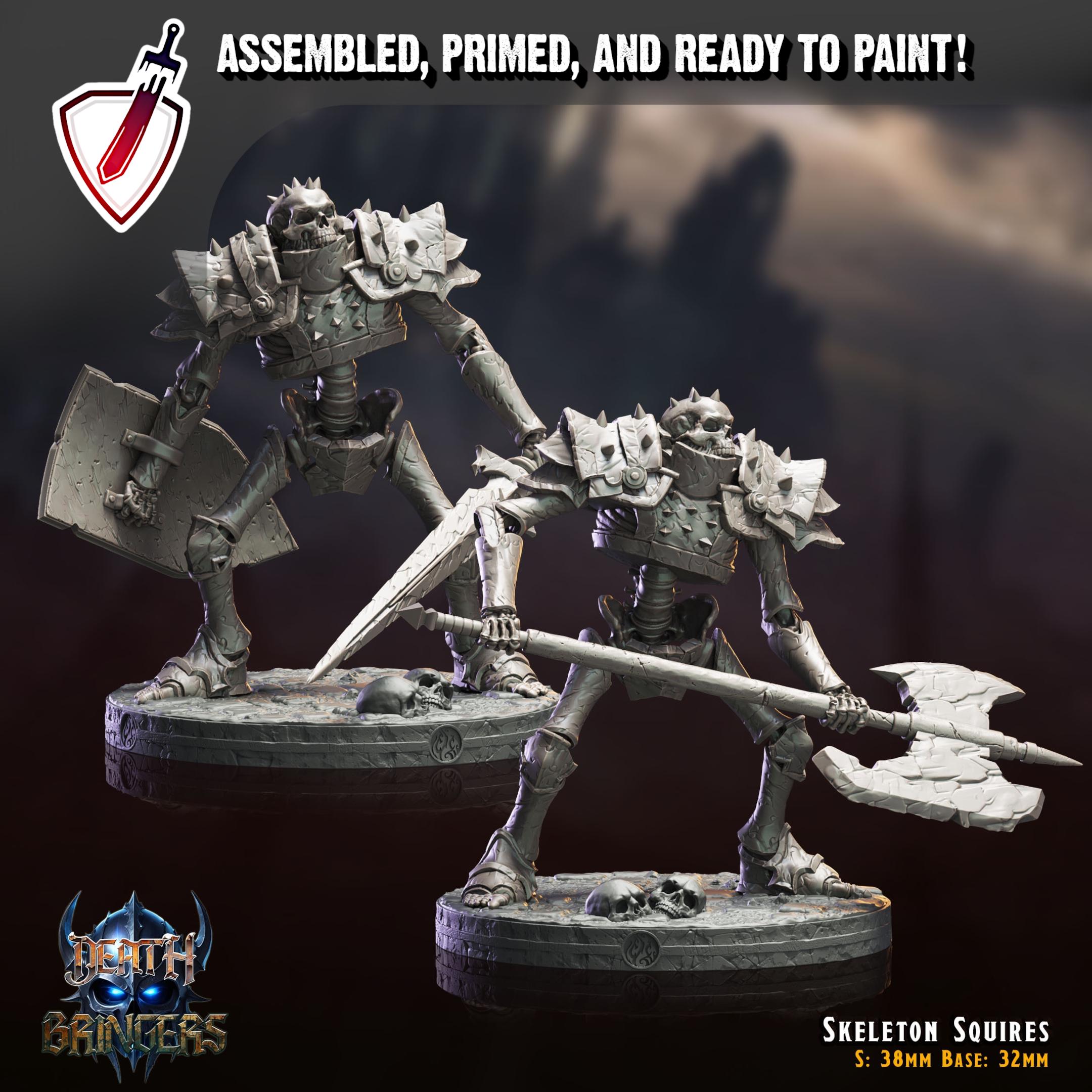 Skeleton Squires | Miniatures by Crippled God Foundry | Resin Mini For Tabletop Gaming, D&D, Pathfinder, Painting | Assembled and Primed