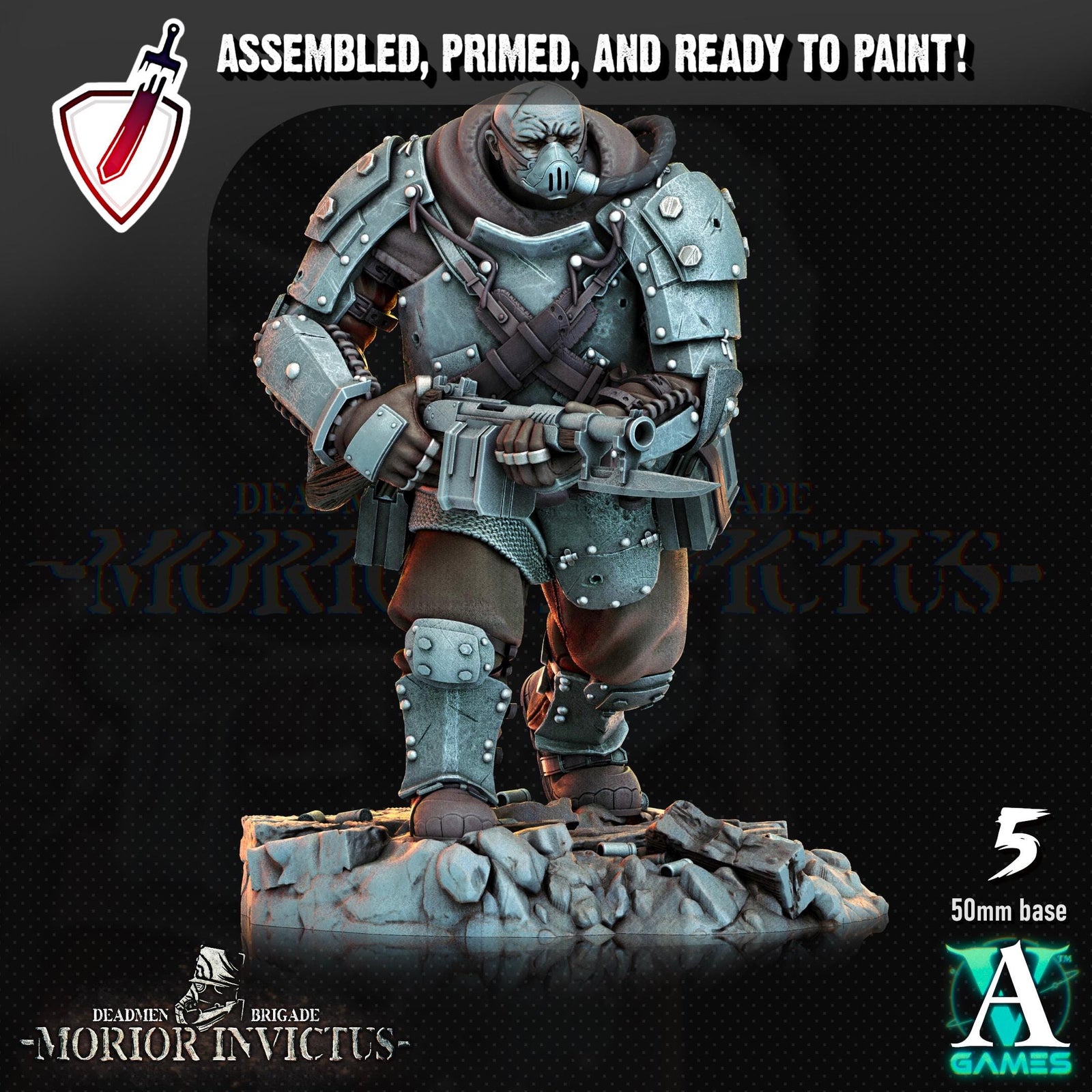 Morior Iron Guard | Miniatures by Archvillain Games | Resin Mini for Tabletop Gaming, D&D, Wargaming, Painting | Assembled and Primed