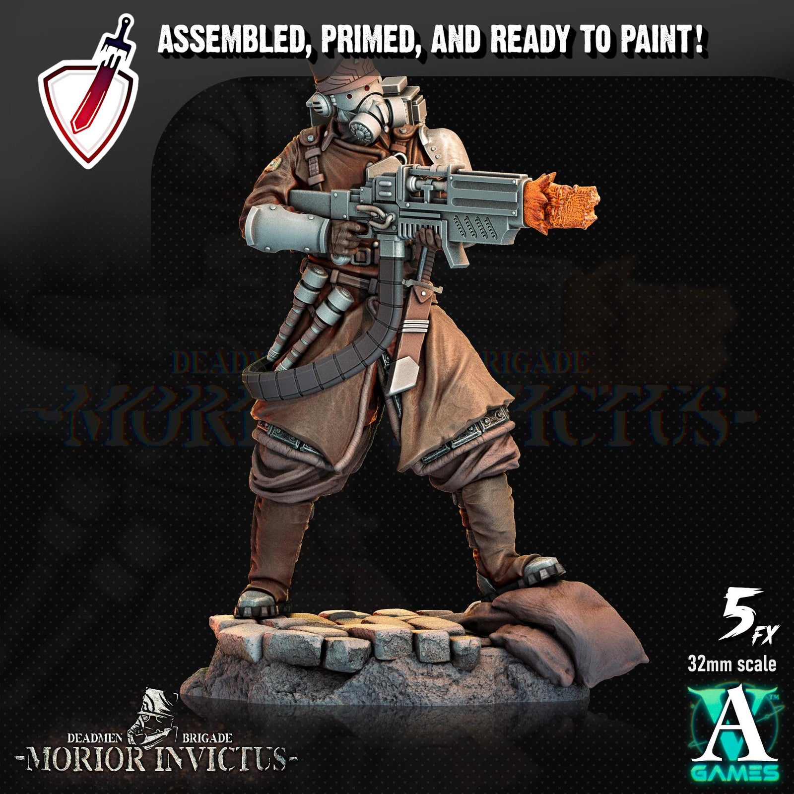 Morior Light Infantry | Miniatures by Archvillain Games | Resin Mini for Tabletop Gaming, D&D, Wargaming, Painting | Assembled and Primed