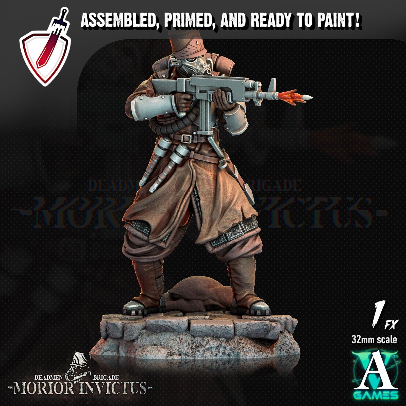 Morior Light Infantry | Miniatures by Archvillain Games | Resin Mini for Tabletop Gaming, D&D, Wargaming, Painting | Assembled and Primed
