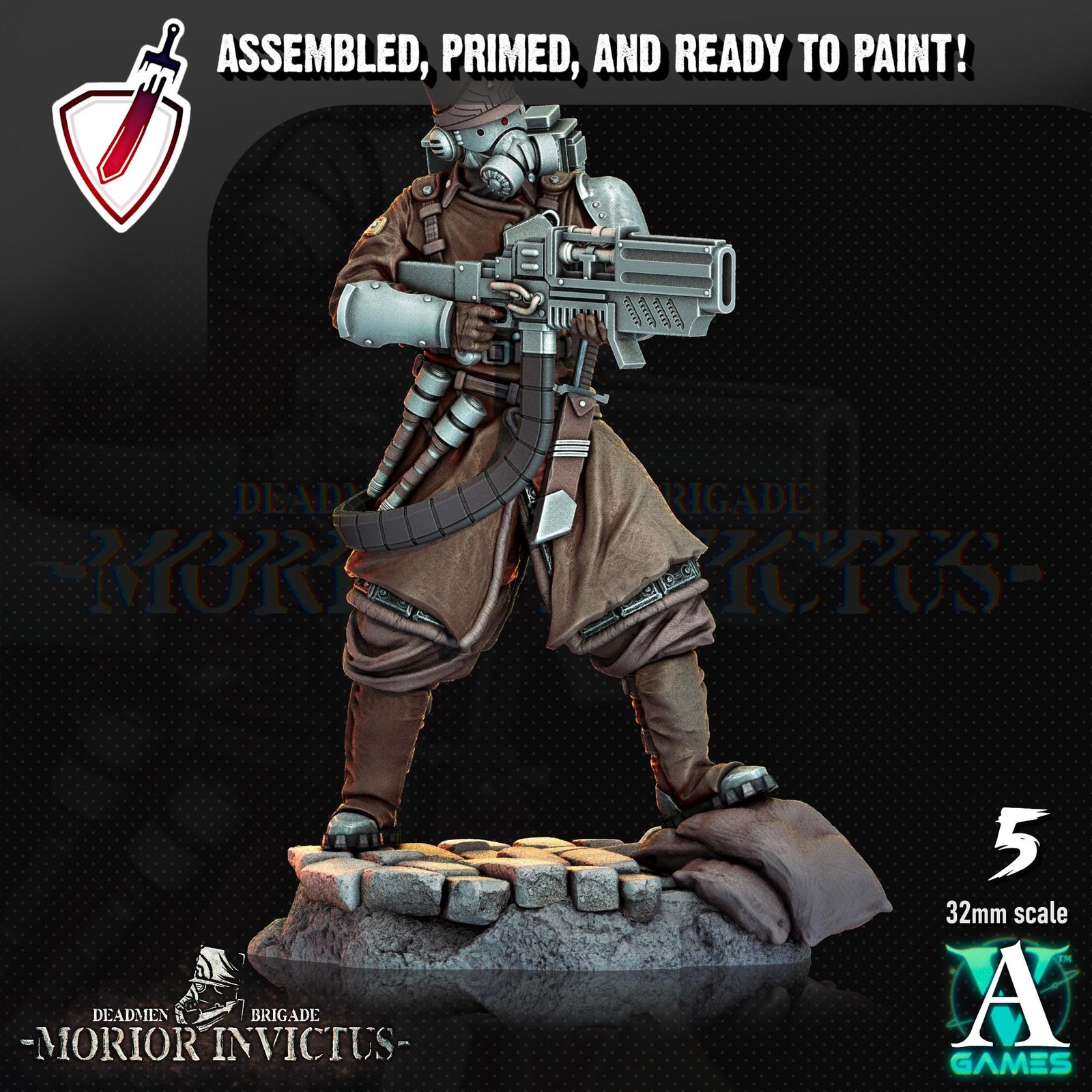 Morior Light Infantry | Miniatures by Archvillain Games | Resin Mini for Tabletop Gaming, D&D, Wargaming, Painting | Assembled and Primed
