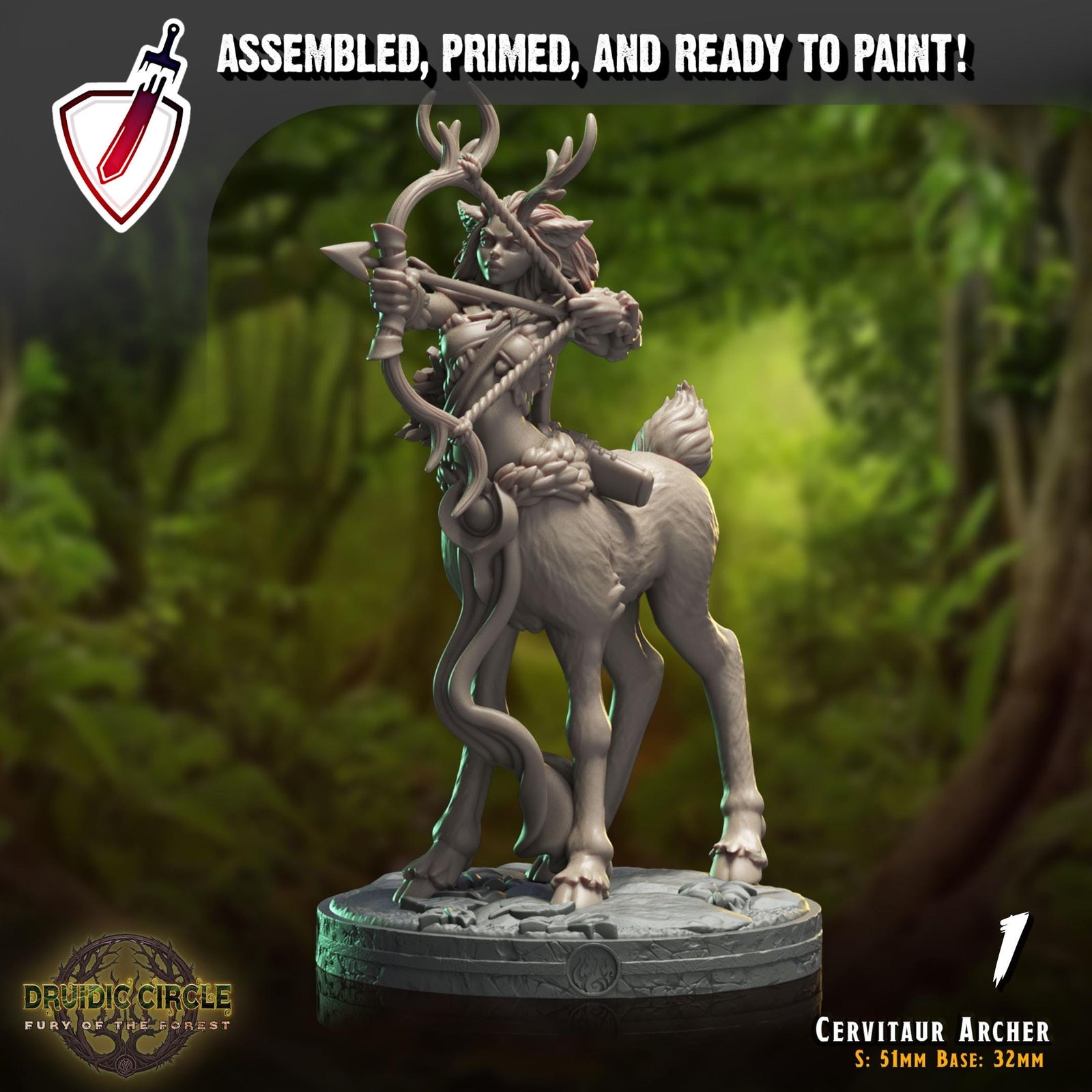 Cervitaur Archers | Miniatures by Crippled God Foundry | Resin Mini For Tabletop Gaming, D&D, Pathfinder, Painting | Assembled and Primed