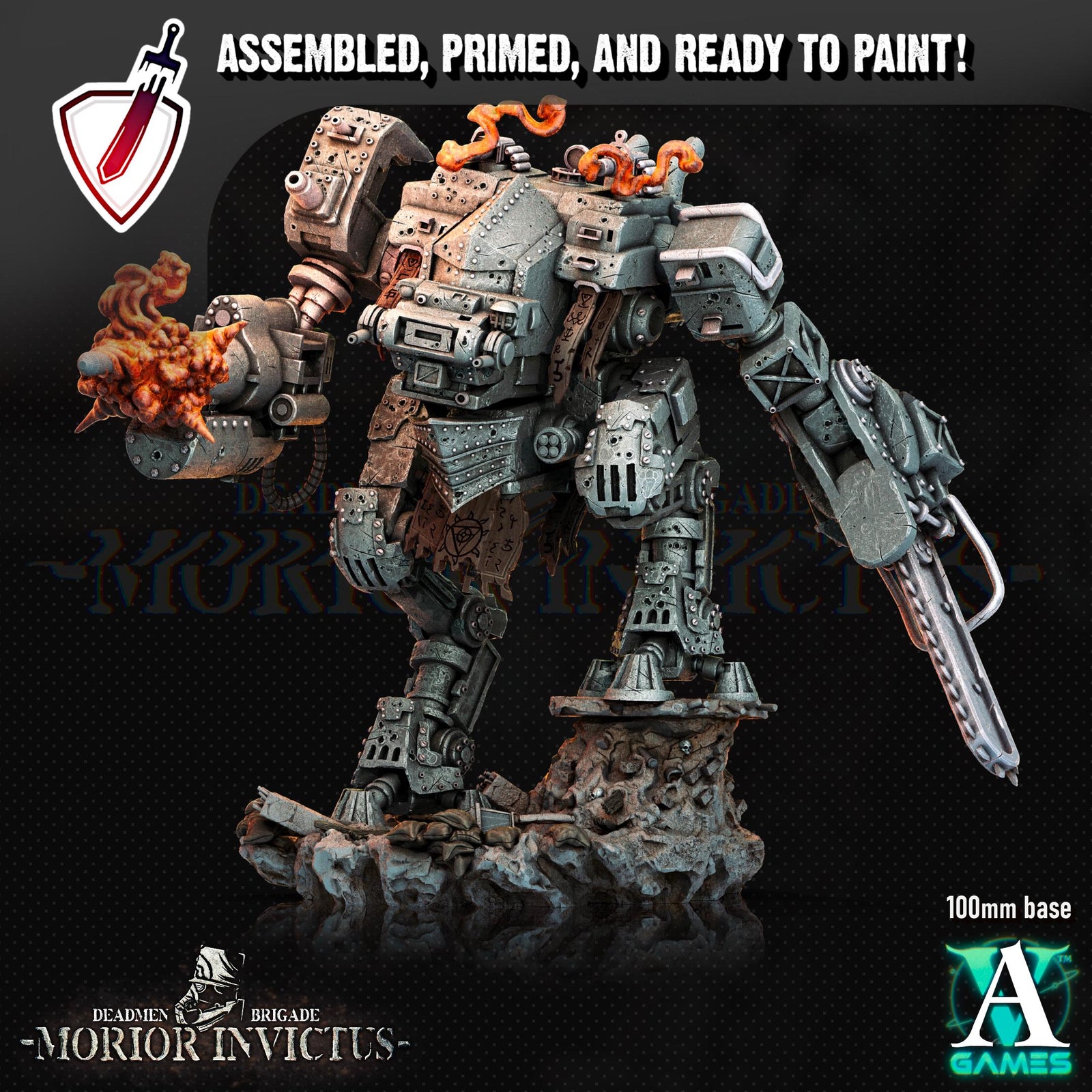 Morior MK-18 Paladin | (Massive) Miniatures by Archvillain Games | For Tabletop Gaming, D&D, Wargaming, and Painting | Assembled and Primed