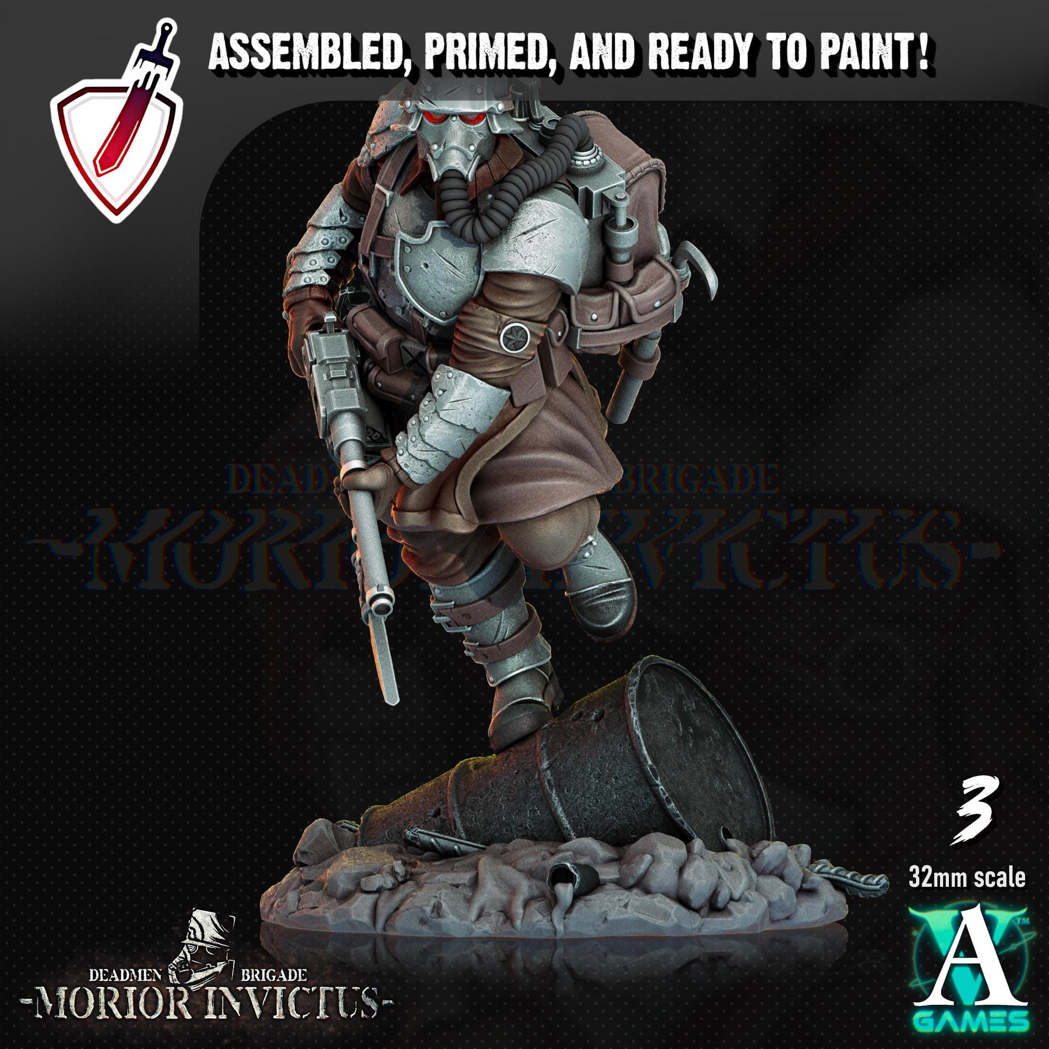 Morior Shocktroopers | Miniatures by Archvillain Games | Resin Mini for Tabletop Gaming, D&D, Wargaming, Painting | Assembled and Primed