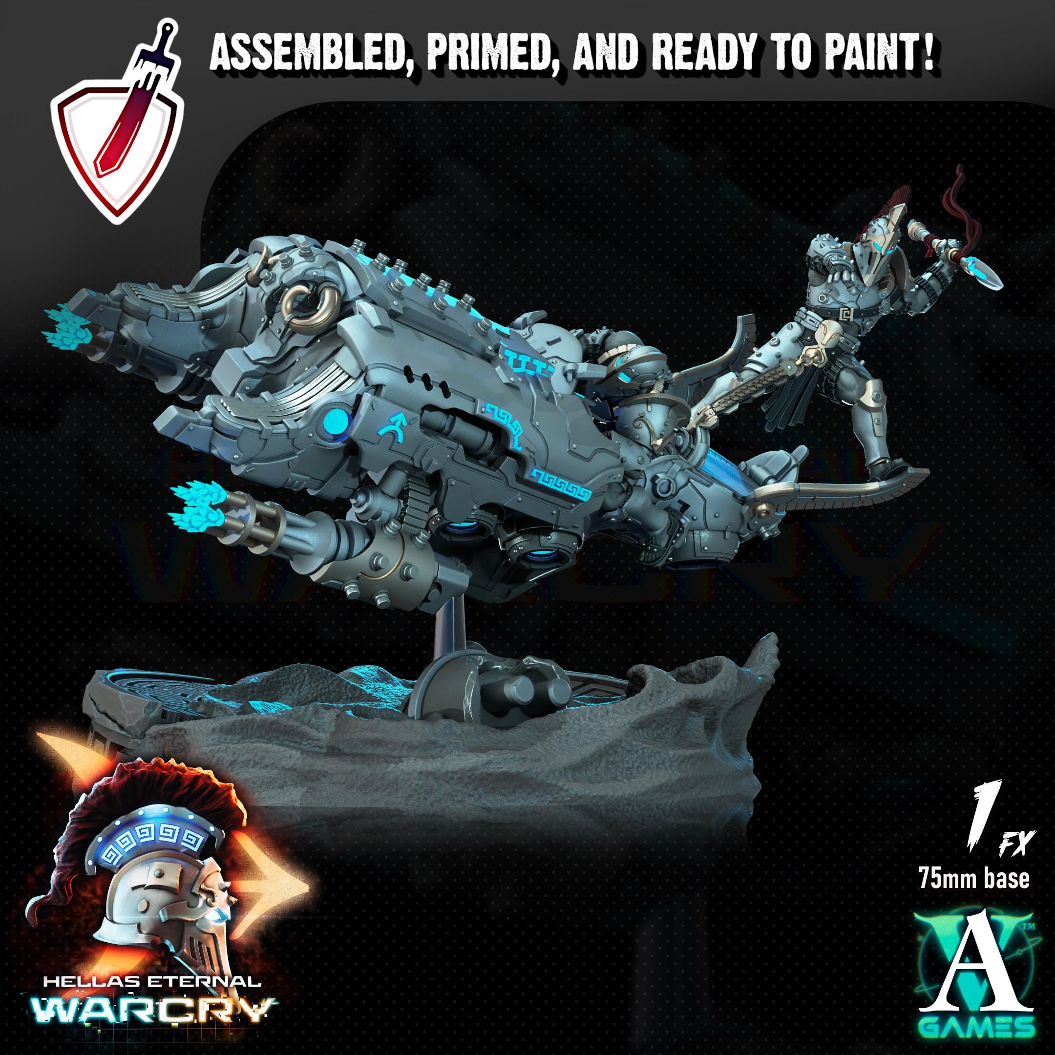 Elefsis with Riders | Miniatures by Archvillain Games | Resin Mini for Tabletop Gaming, D&D, Wargaming, Painting | Assembled and Primed