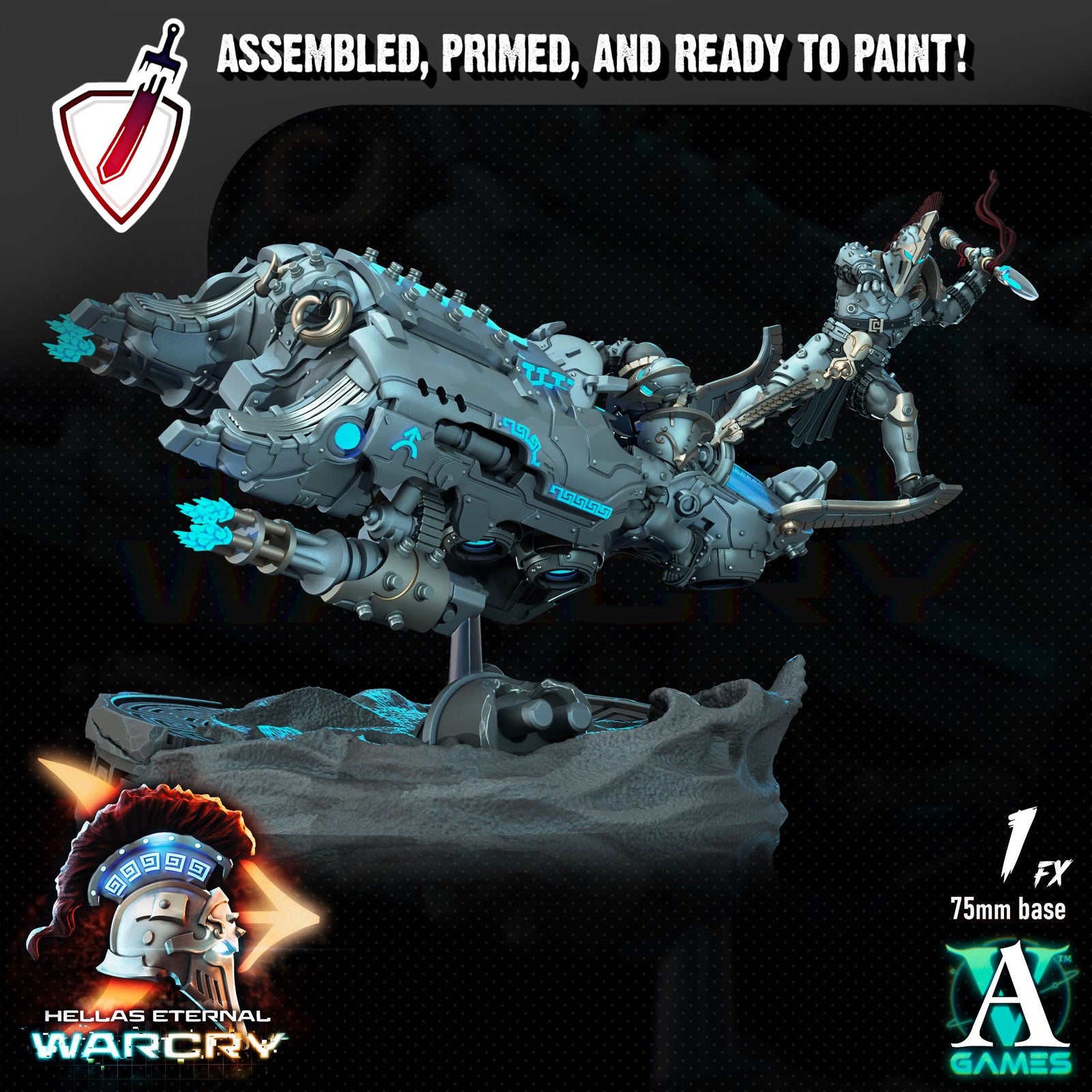 Elefsis with Riders | Miniatures by Archvillain Games | Resin Mini for Tabletop Gaming, D&D, Wargaming, Painting | Assembled and Primed