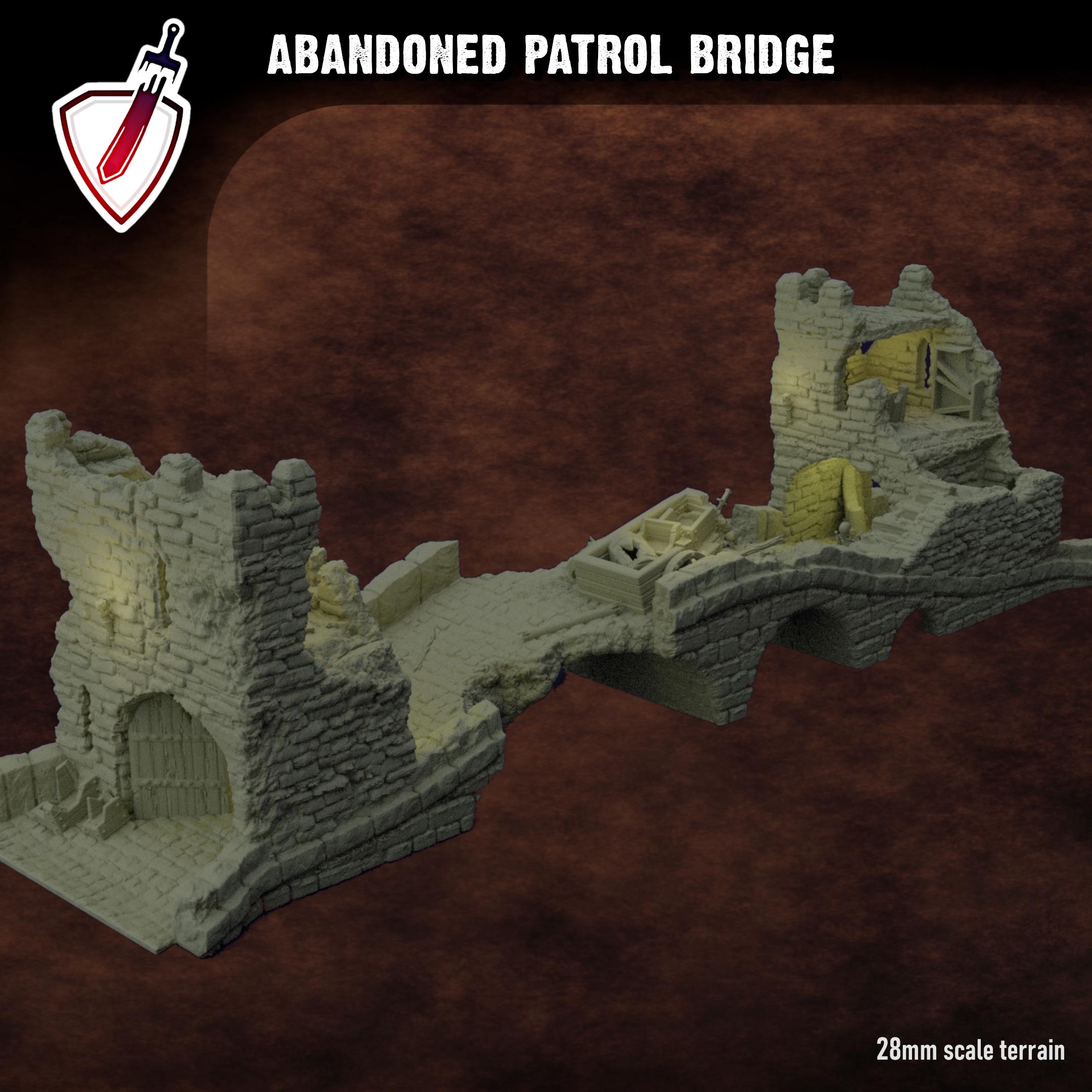 Abandoned Patrol Bridge | By Miniature Land | 28mm Terrain | Great for Any Tabletop RPG!
