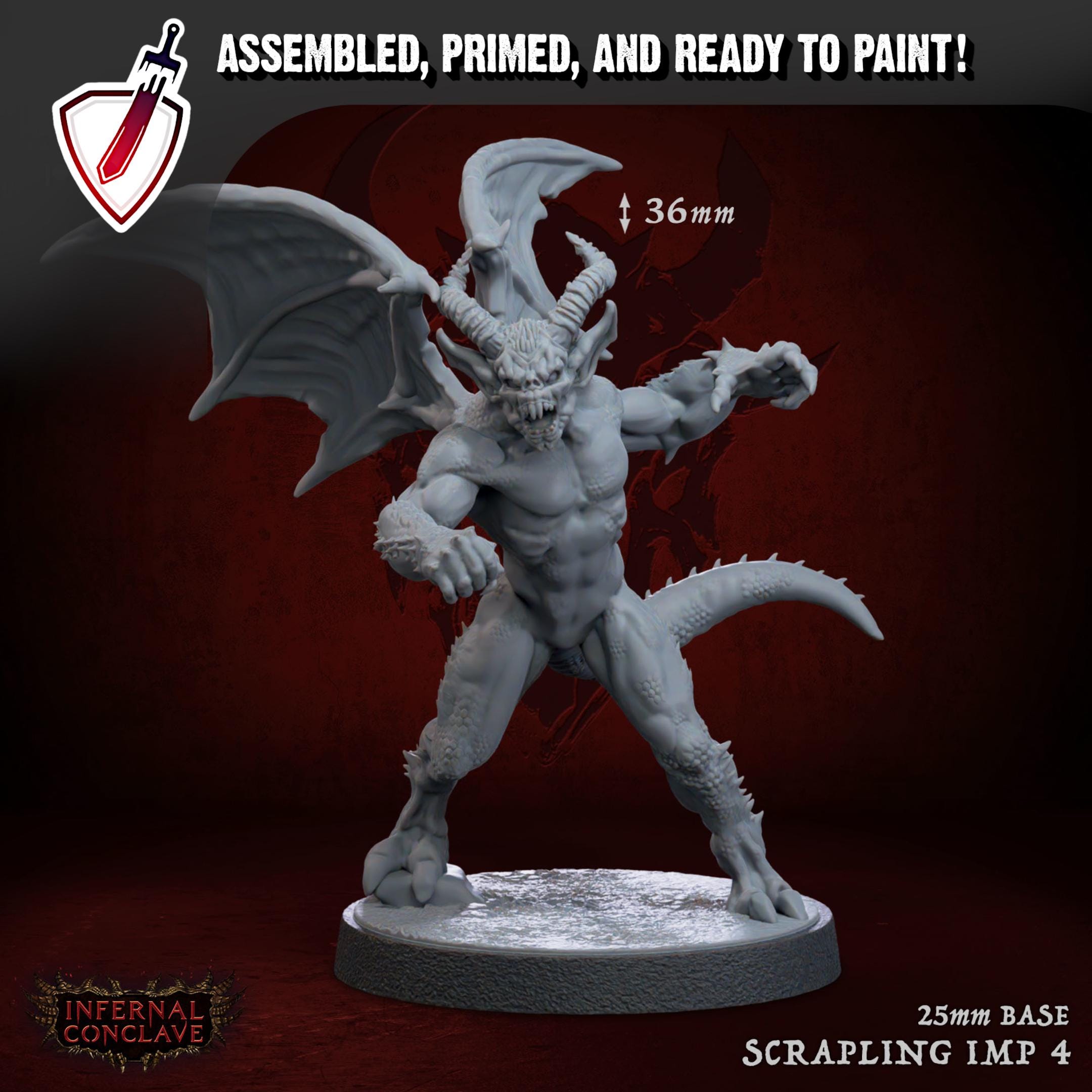 Scrapling Imps | Miniature by Mammoth Factory | Resin Mini For Tabletop Gaming, D&D, Pathfinder, and Painting | Assembled and Primed