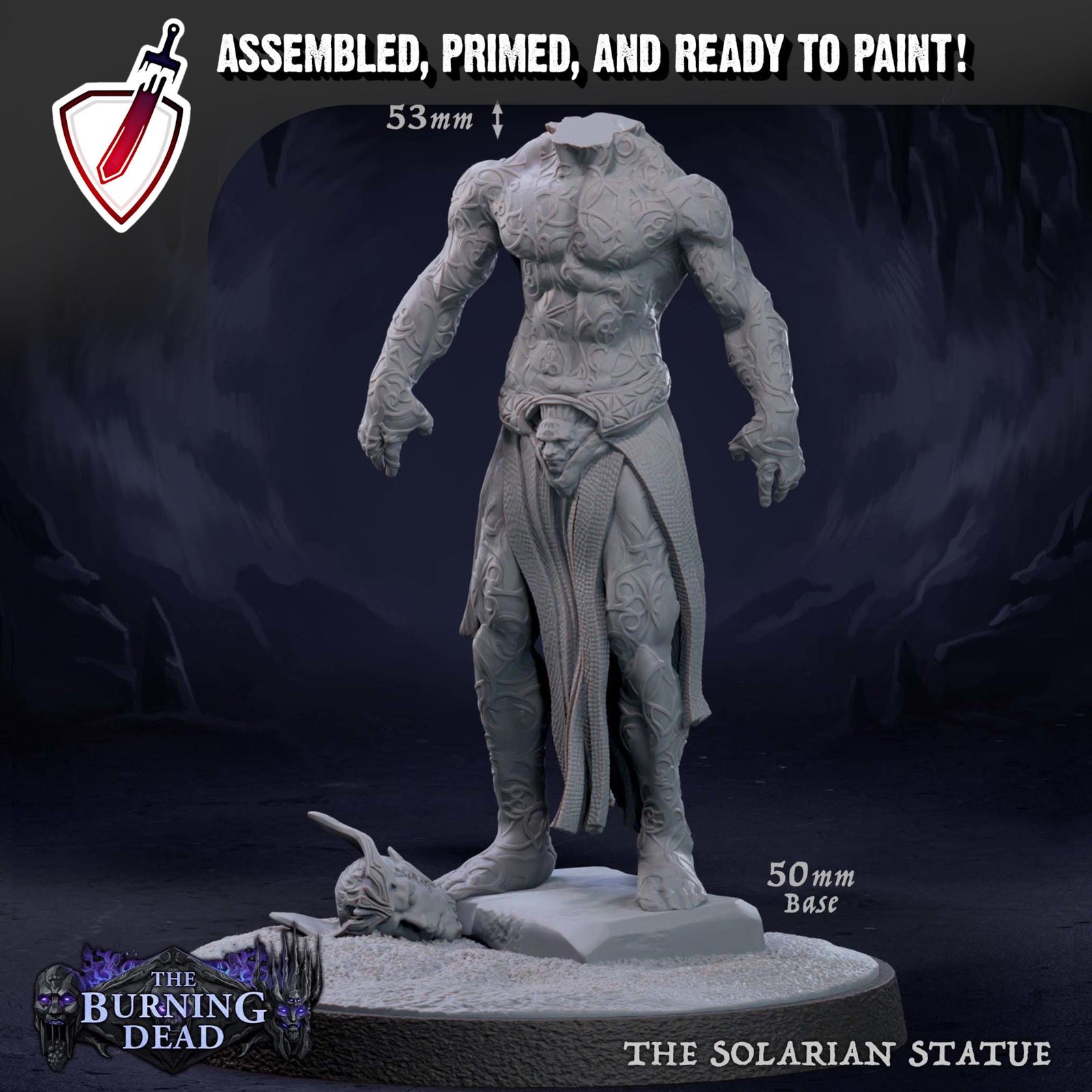 The Solarian Statue | Miniature by Mammoth Factory | Resin Mini For Tabletop Gaming, D&D, Pathfinder, and Painting | Assembled and Primed