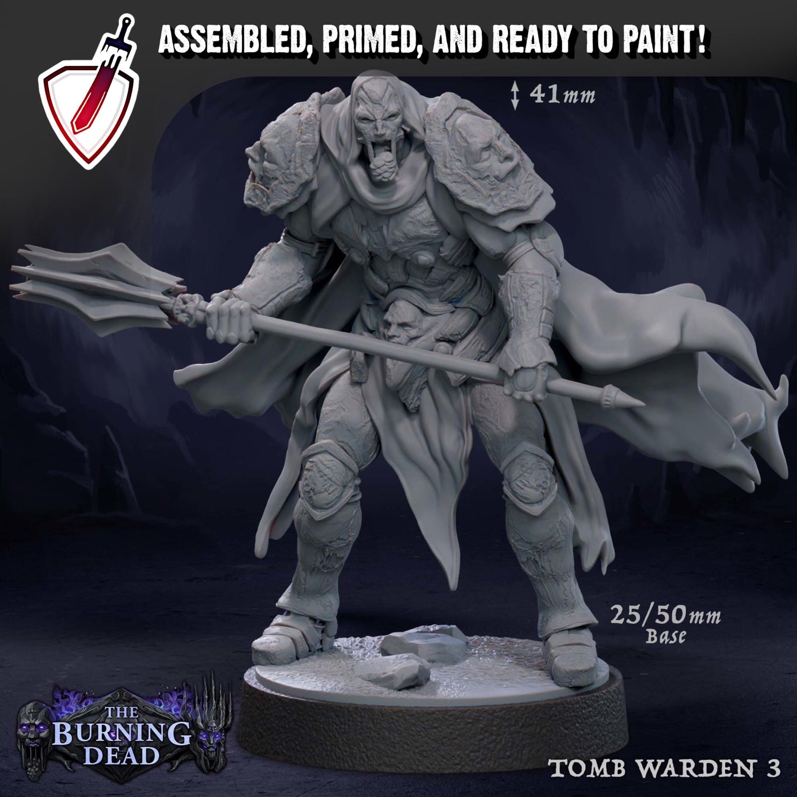 Tomb Warden | Miniatures by Mammoth Factory | Resin Mini For Tabletop Gaming, D&D, Pathfinder, and Painting | Assembled and Primed