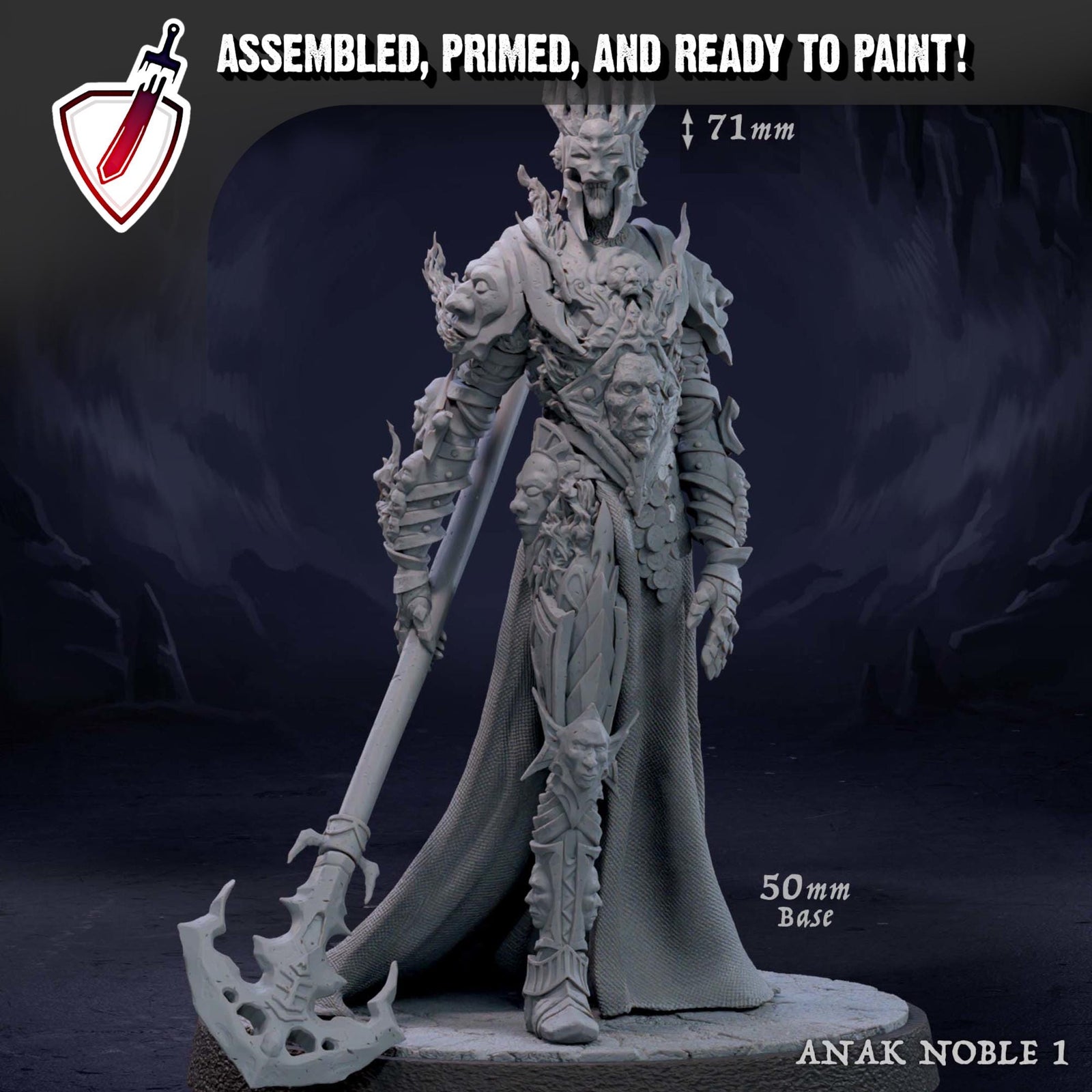 Anak Nobles | Miniatures by Mammoth Factory | Resin Mini For Tabletop Gaming, D&D, Pathfinder, and Painting | Assembled and Primed