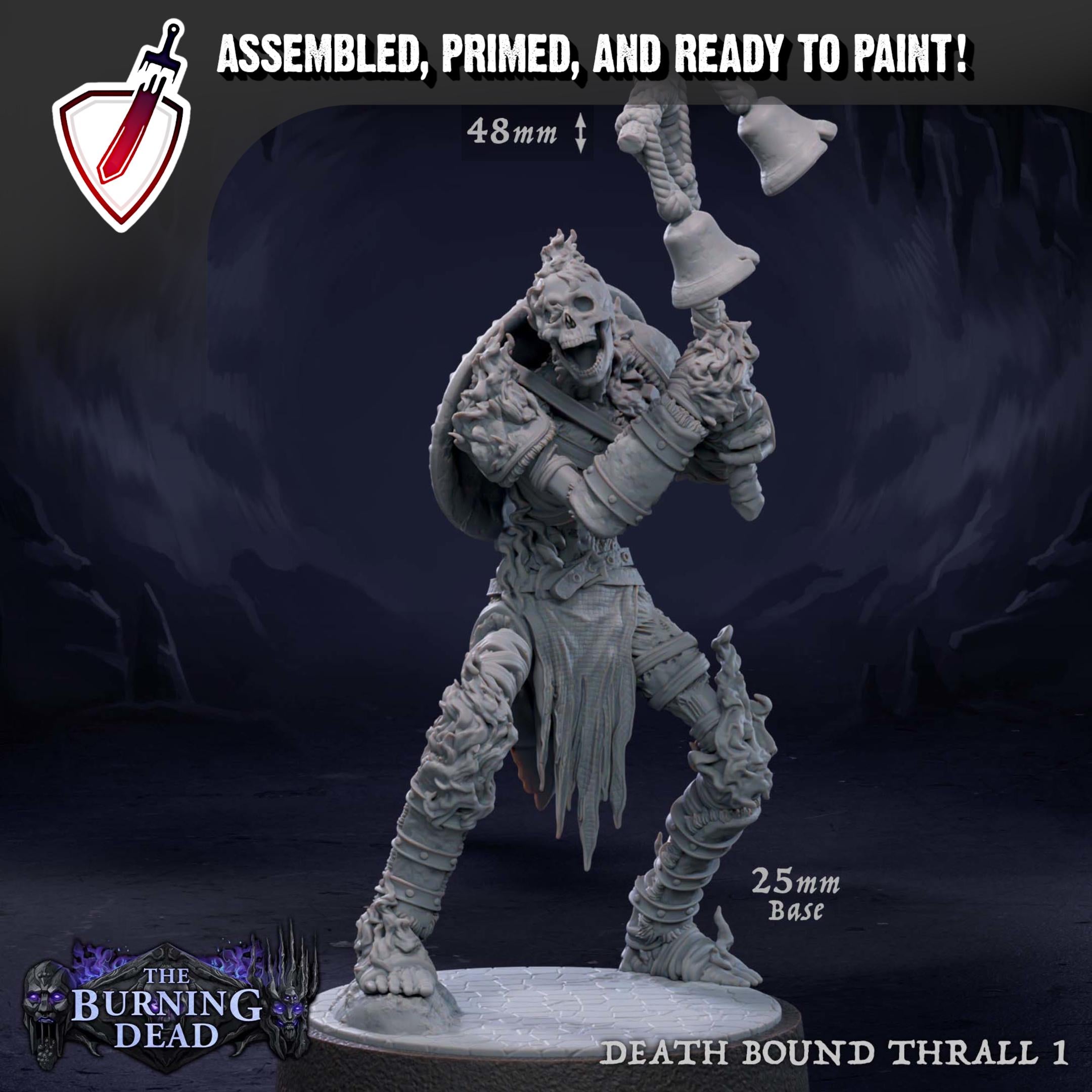 Death Bound Thrall (1-4) | Miniatures by Mammoth Factory | Resin Mini For Tabletop Gaming, D&D, Pathfinder, Painting | Assembled and Primed
