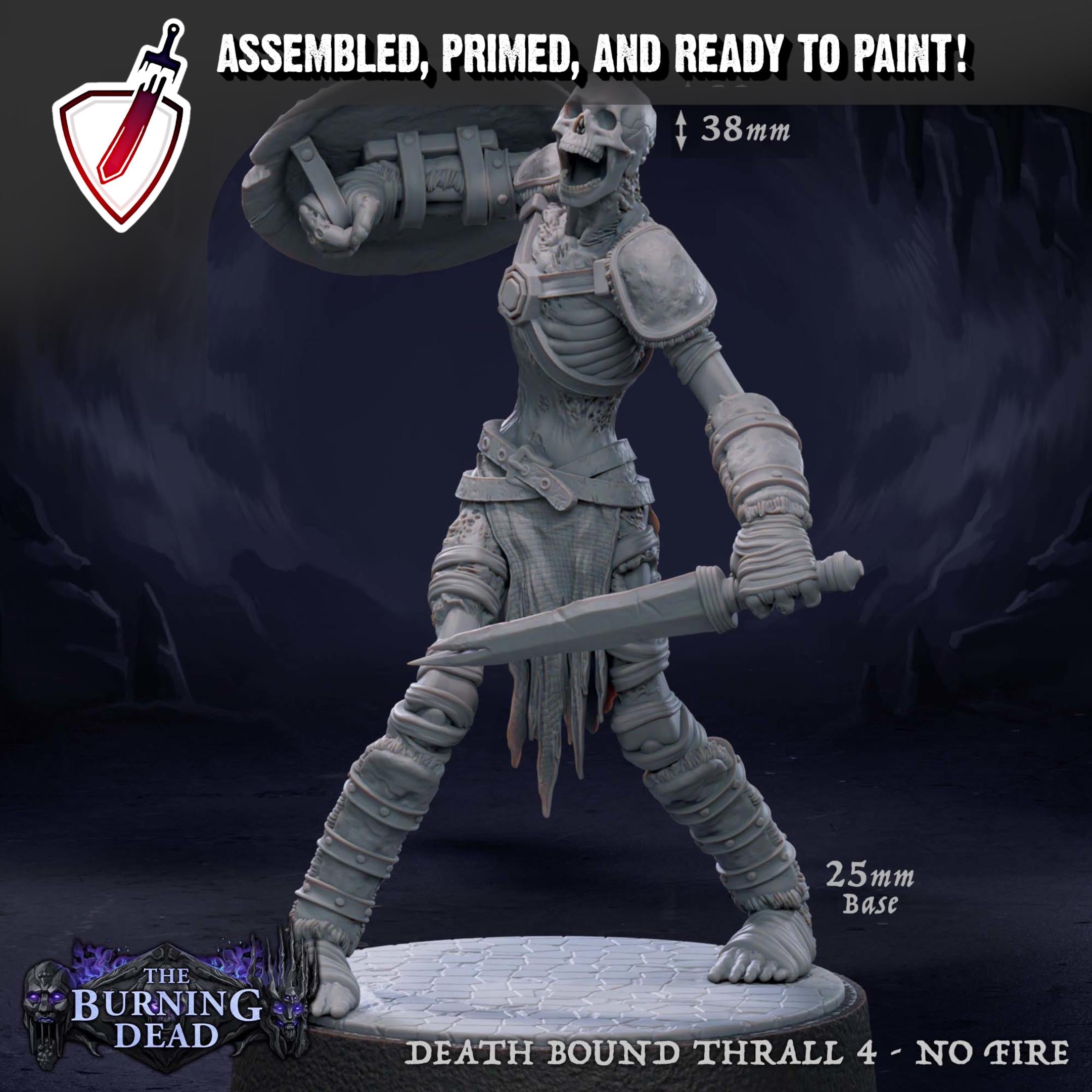 Death Bound Thrall (1-4) | Miniatures by Mammoth Factory | Resin Mini For Tabletop Gaming, D&D, Pathfinder, Painting | Assembled and Primed