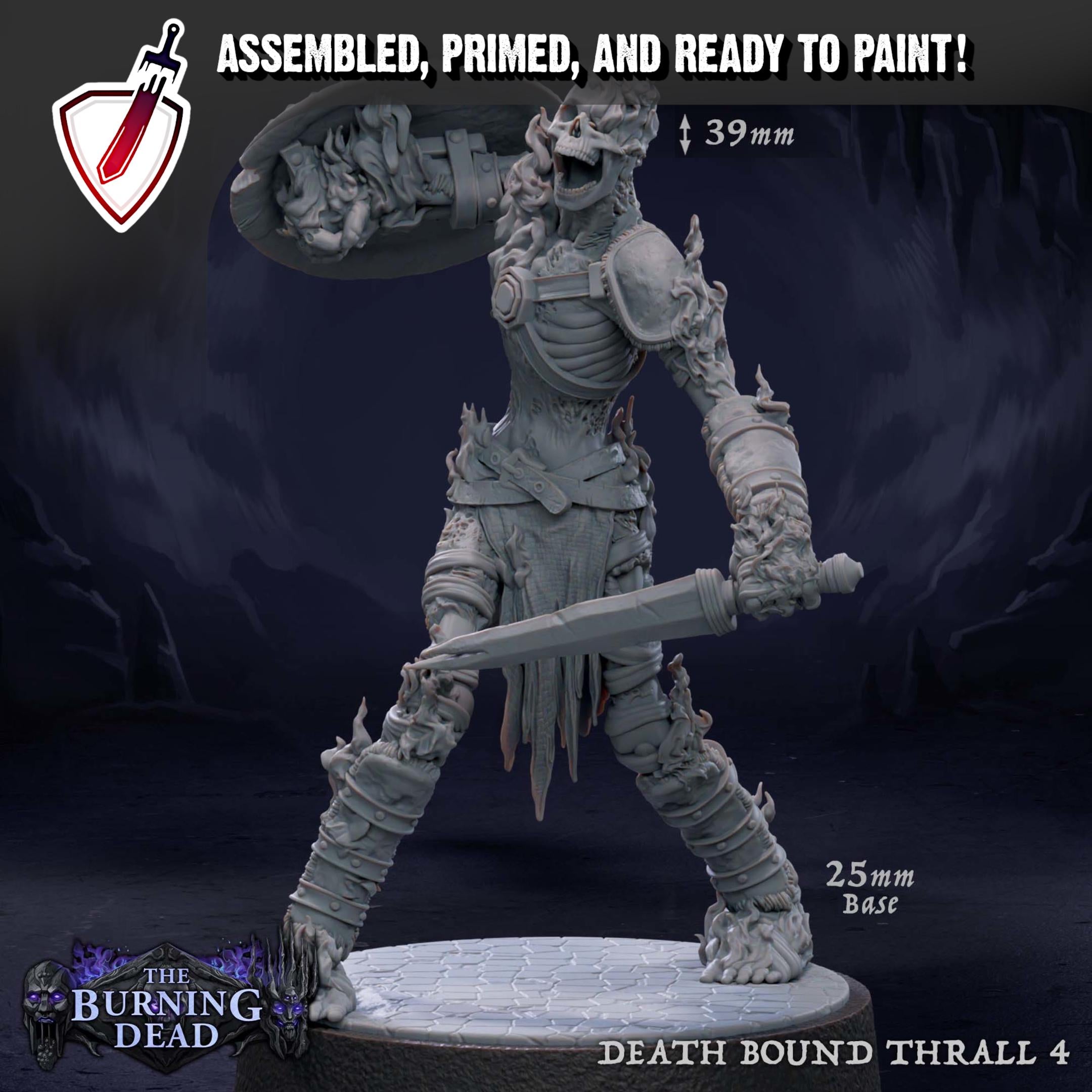 Death Bound Thrall (1-4) | Miniatures by Mammoth Factory | Resin Mini For Tabletop Gaming, D&D, Pathfinder, Painting | Assembled and Primed