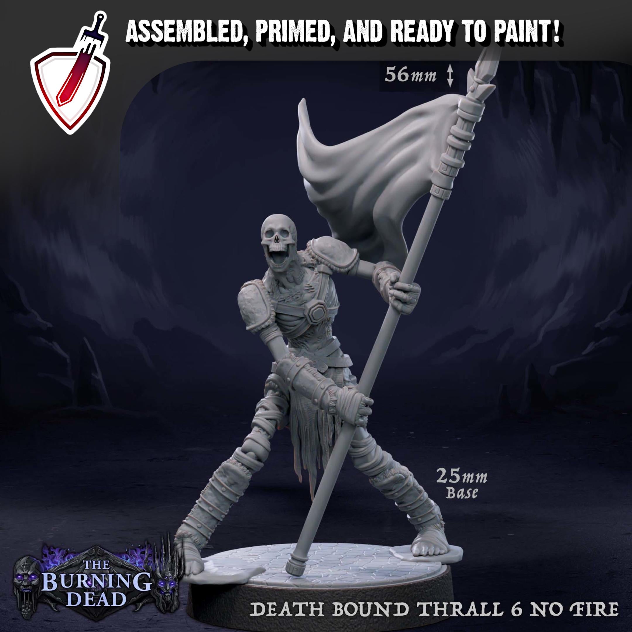 Death Bound Thrall (5-8) | Miniatures by Mammoth Factory | Resin Mini For Tabletop Gaming, D&D, Pathfinder, Painting | Assembled and Primed