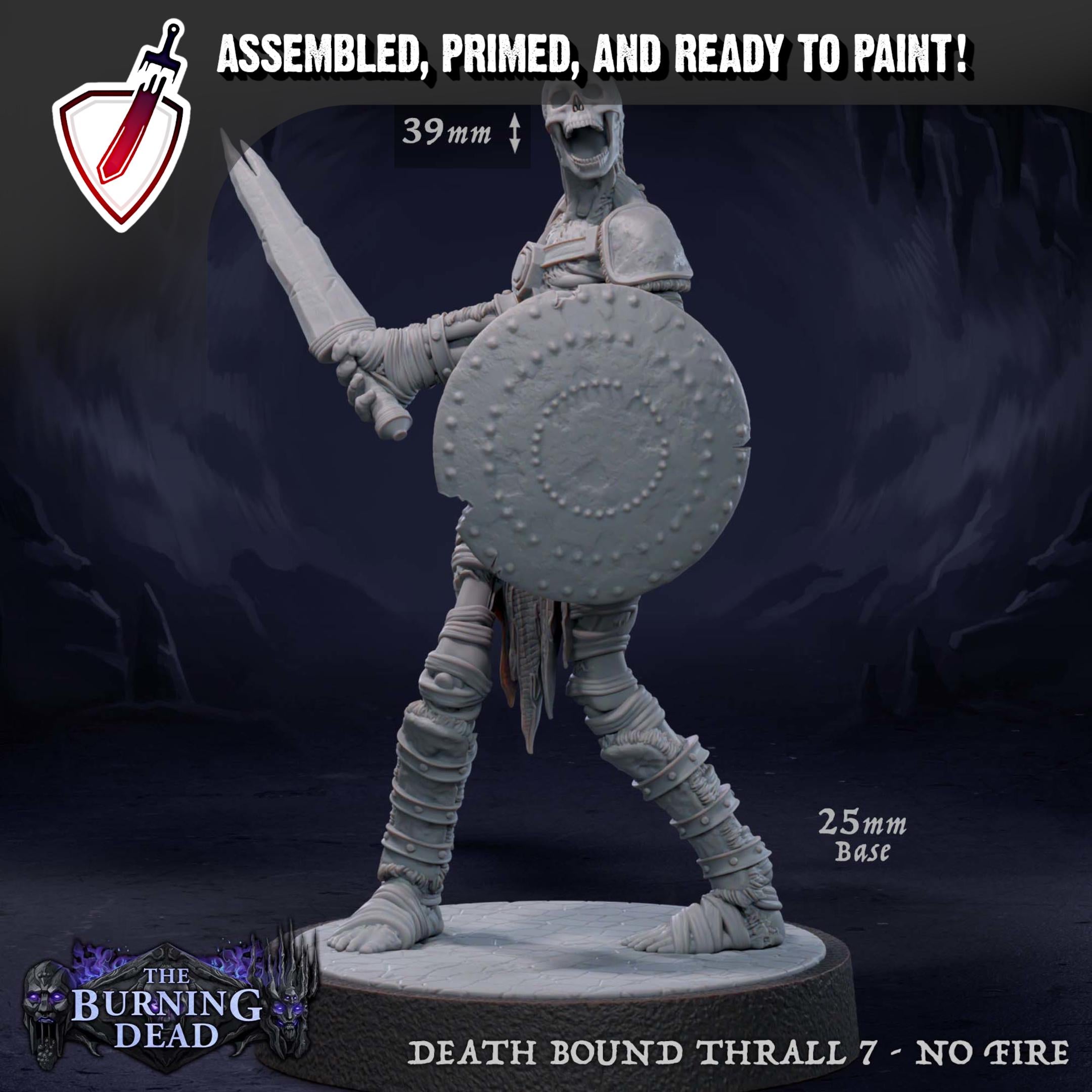 Death Bound Thrall (5-8) | Miniatures by Mammoth Factory | Resin Mini For Tabletop Gaming, D&D, Pathfinder, Painting | Assembled and Primed