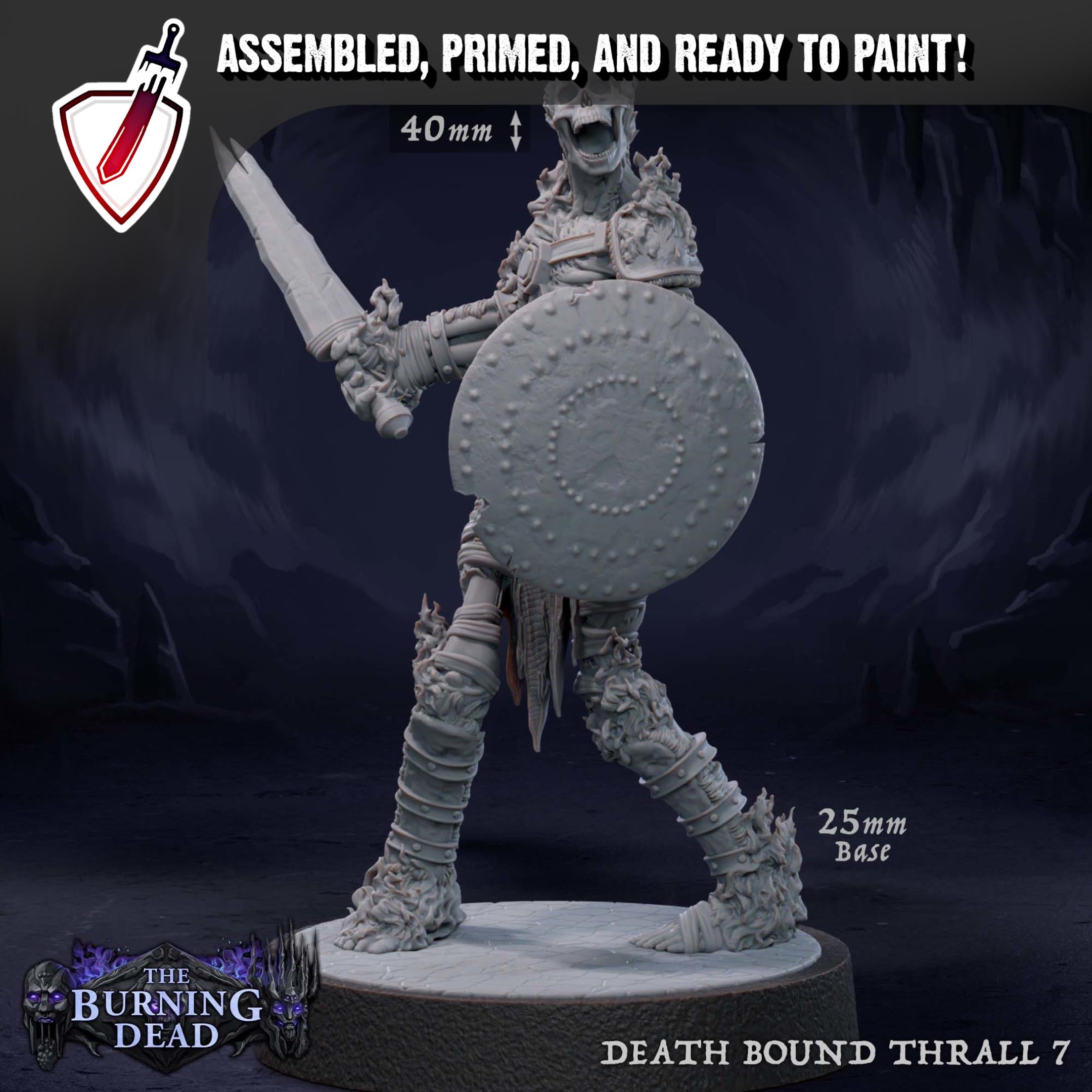 Death Bound Thrall (5-8) | Miniatures by Mammoth Factory | Resin Mini For Tabletop Gaming, D&D, Pathfinder, Painting | Assembled and Primed