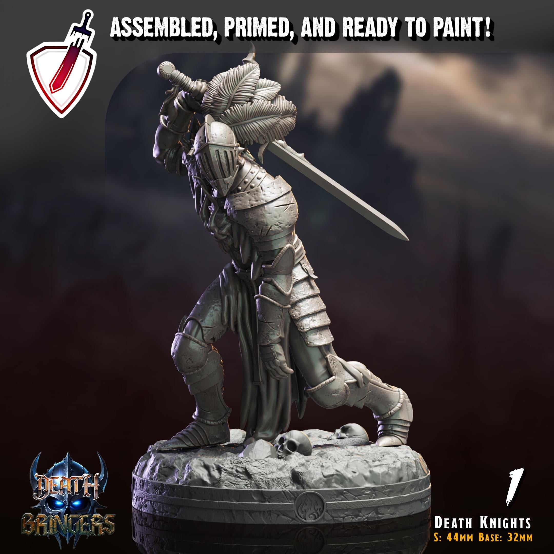 Death Knights | Miniatures by Crippled God Foundry | Resin Mini For Tabletop Gaming, D&D, Pathfinder, Painting | Assembled and Primed