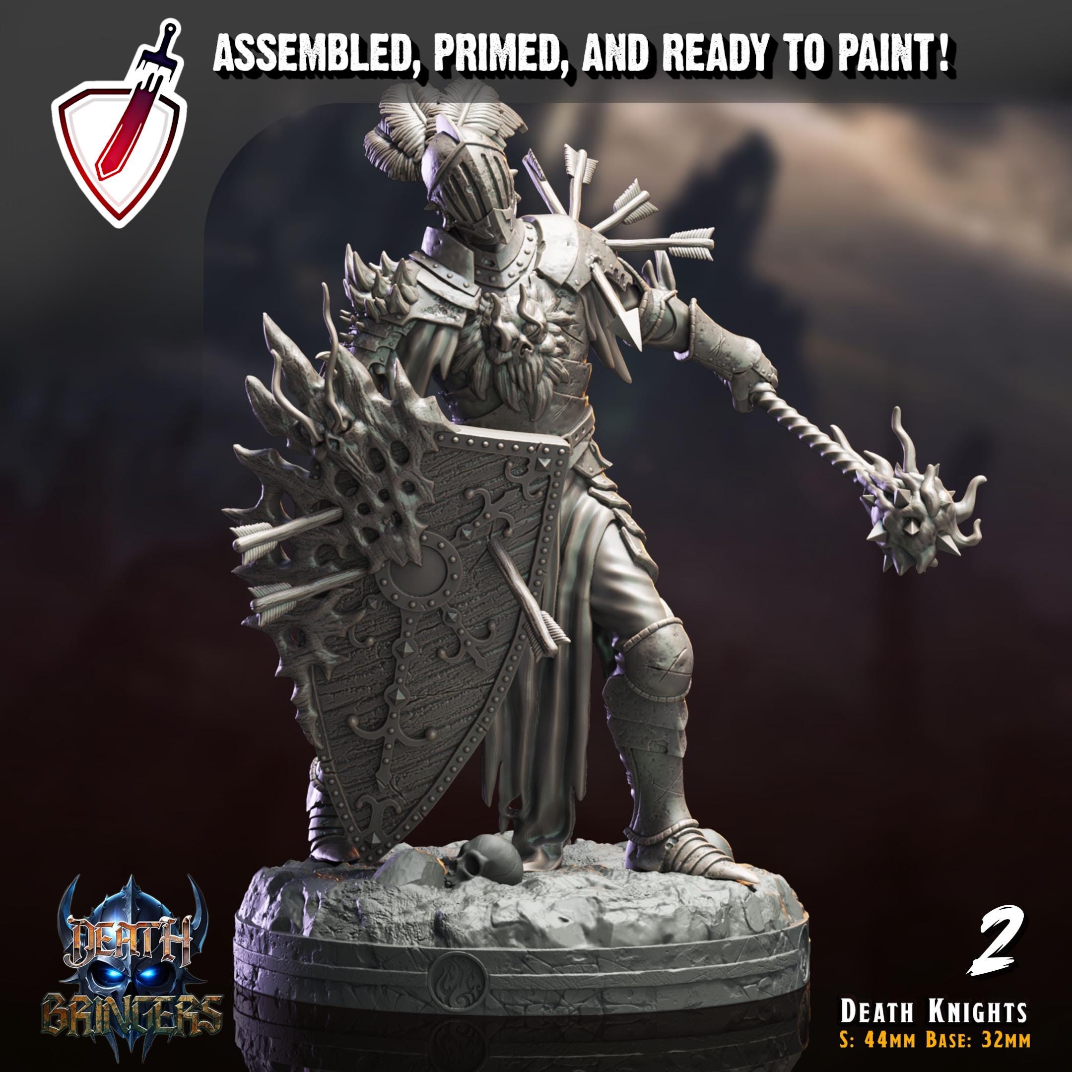 Death Knights | Miniatures by Crippled God Foundry | Resin Mini For Tabletop Gaming, D&D, Pathfinder, Painting | Assembled and Primed