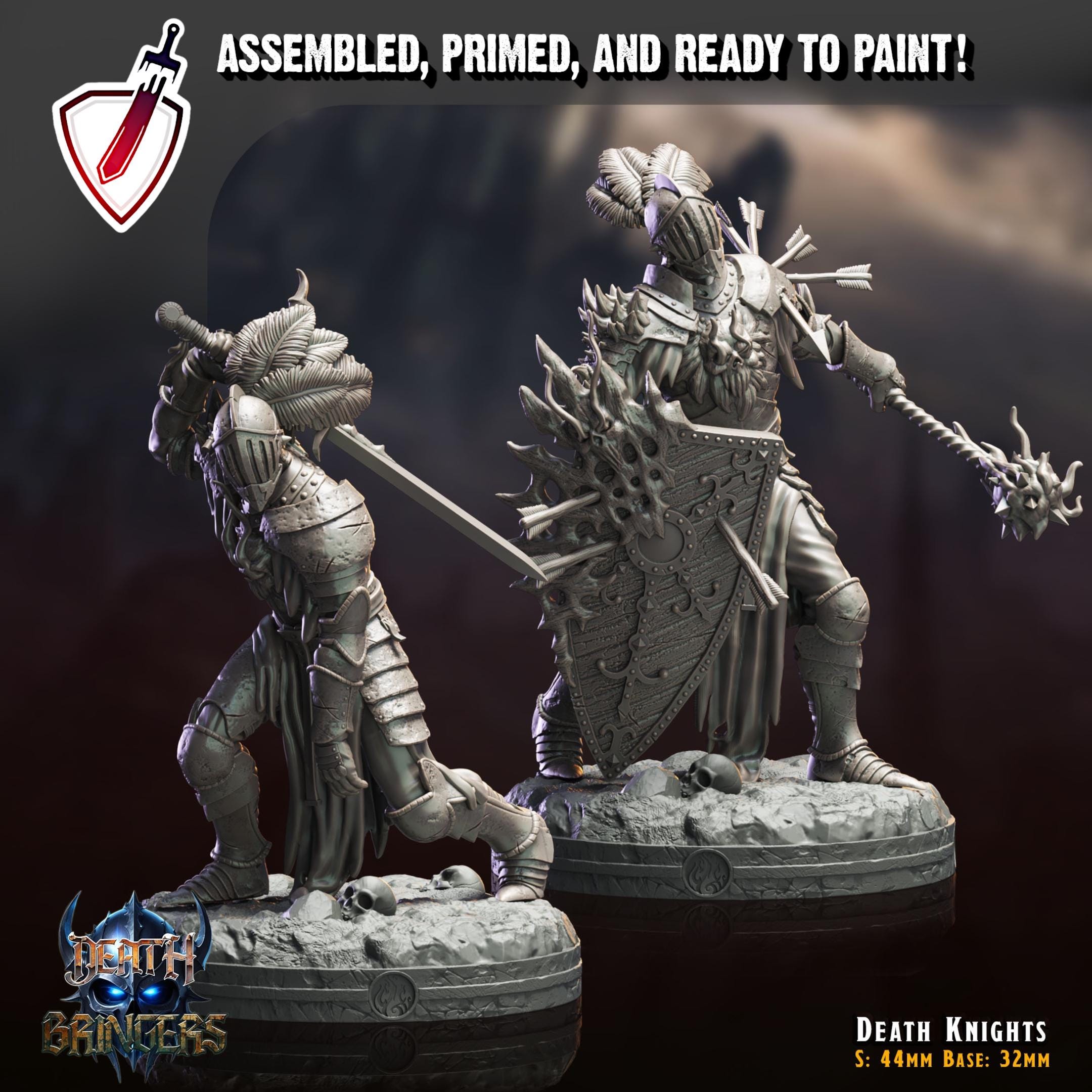 Death Knights | Miniatures by Crippled God Foundry | Resin Mini For Tabletop Gaming, D&D, Pathfinder, Painting | Assembled and Primed