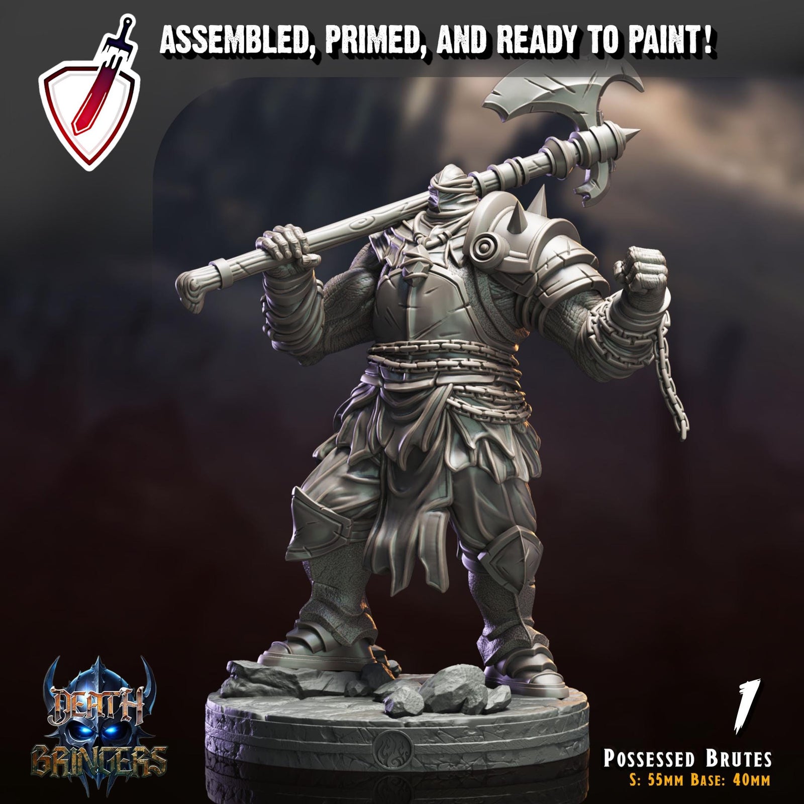 Possessed Brutes | Miniatures by Crippled God Foundry | Resin Mini For Tabletop Gaming, D&D, Pathfinder, Painting | Assembled and Primed
