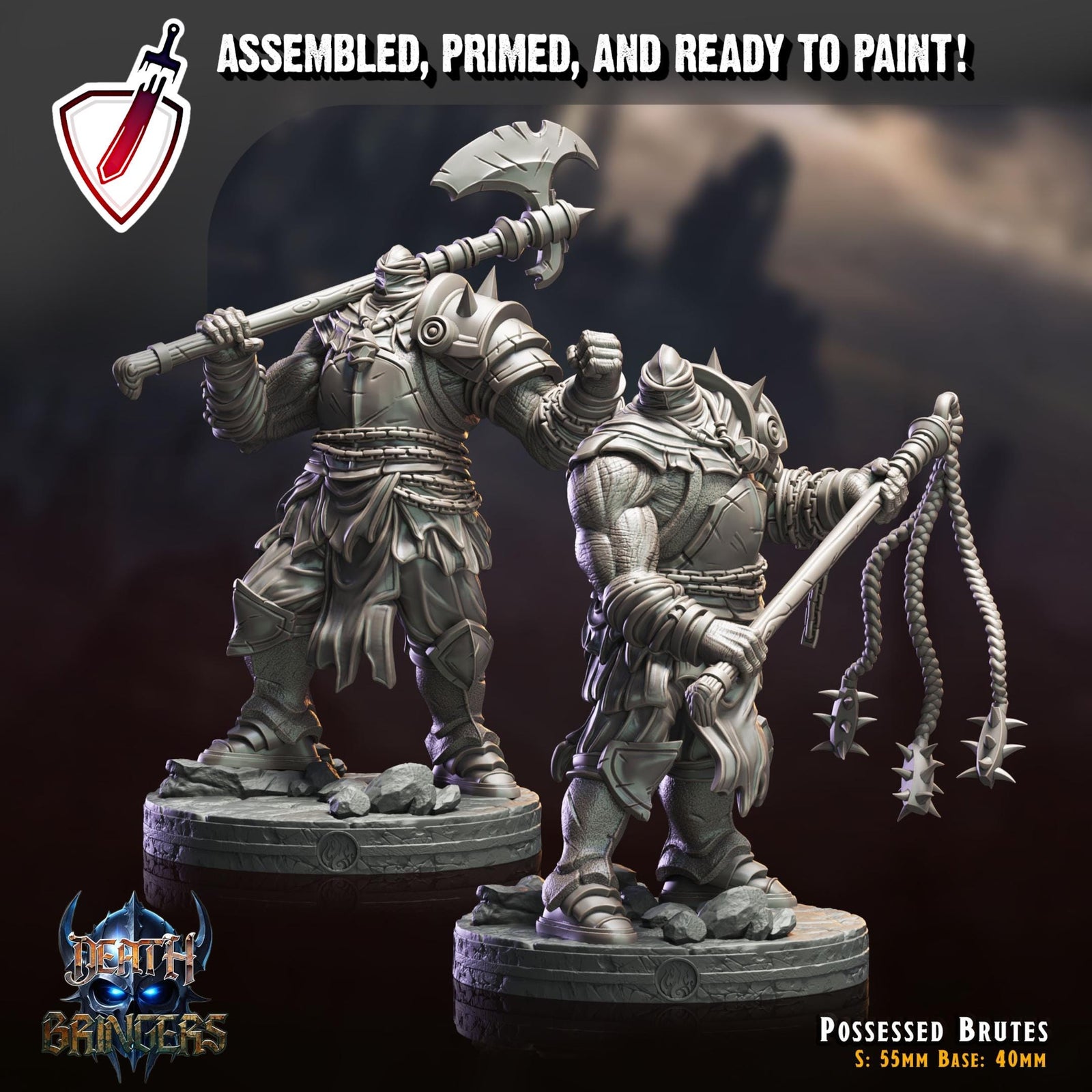 Possessed Brutes | Miniatures by Crippled God Foundry | Resin Mini For Tabletop Gaming, D&D, Pathfinder, Painting | Assembled and Primed