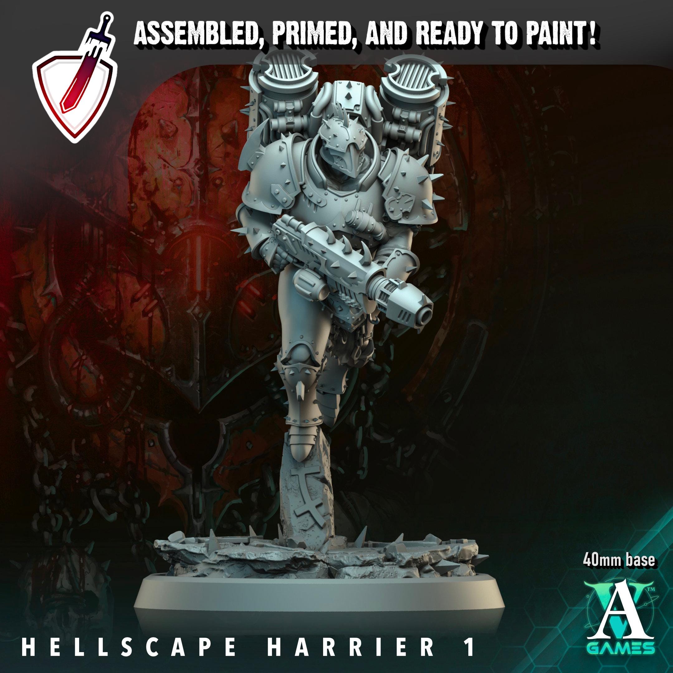 Hellscape Harrier | Miniatures by Archvillain Games | Resin Mini for Tabletop Gaming, D&D, Wargaming, and Painting | Assembled and Primed
