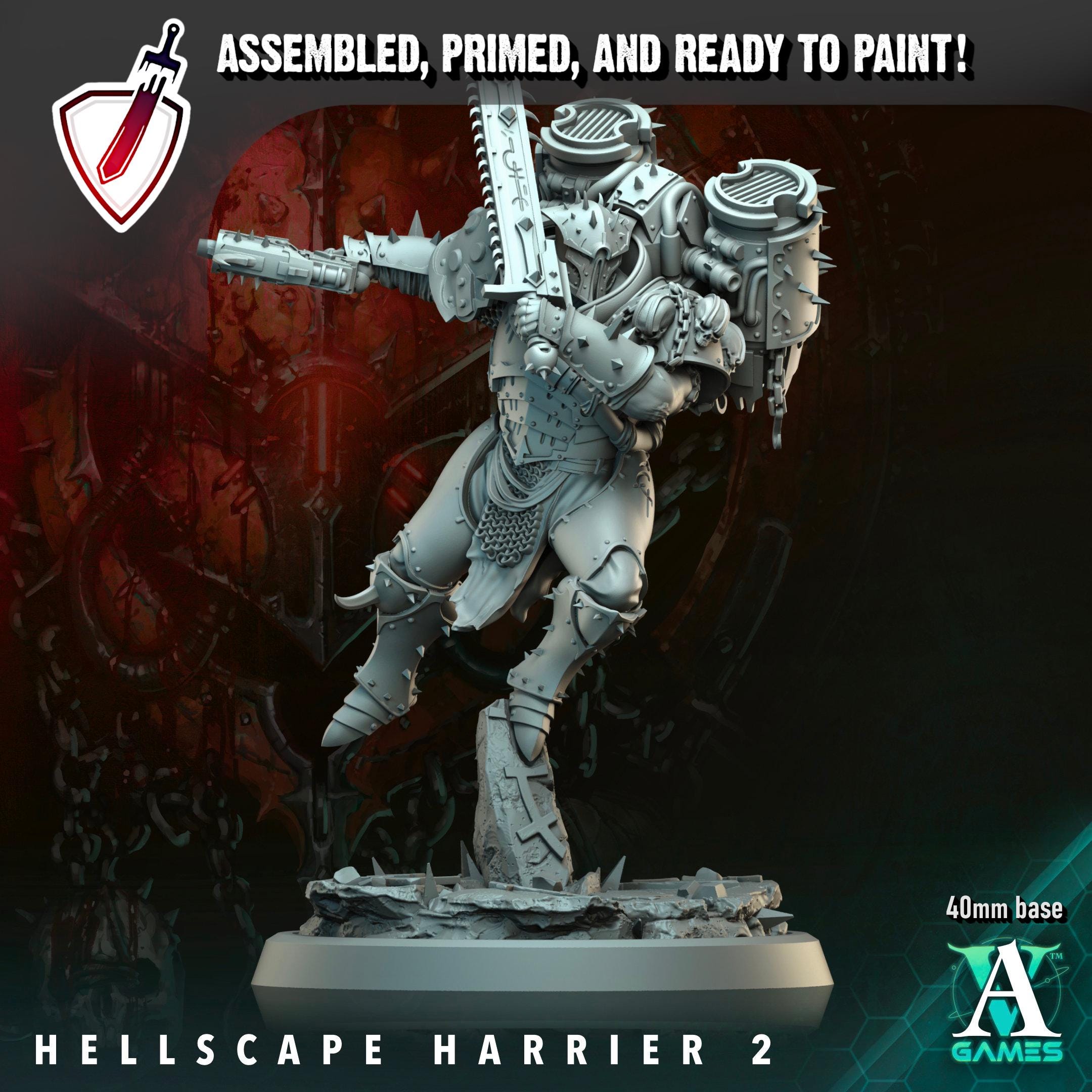 Hellscape Harrier | Miniatures by Archvillain Games | Resin Mini for Tabletop Gaming, D&D, Wargaming, and Painting | Assembled and Primed