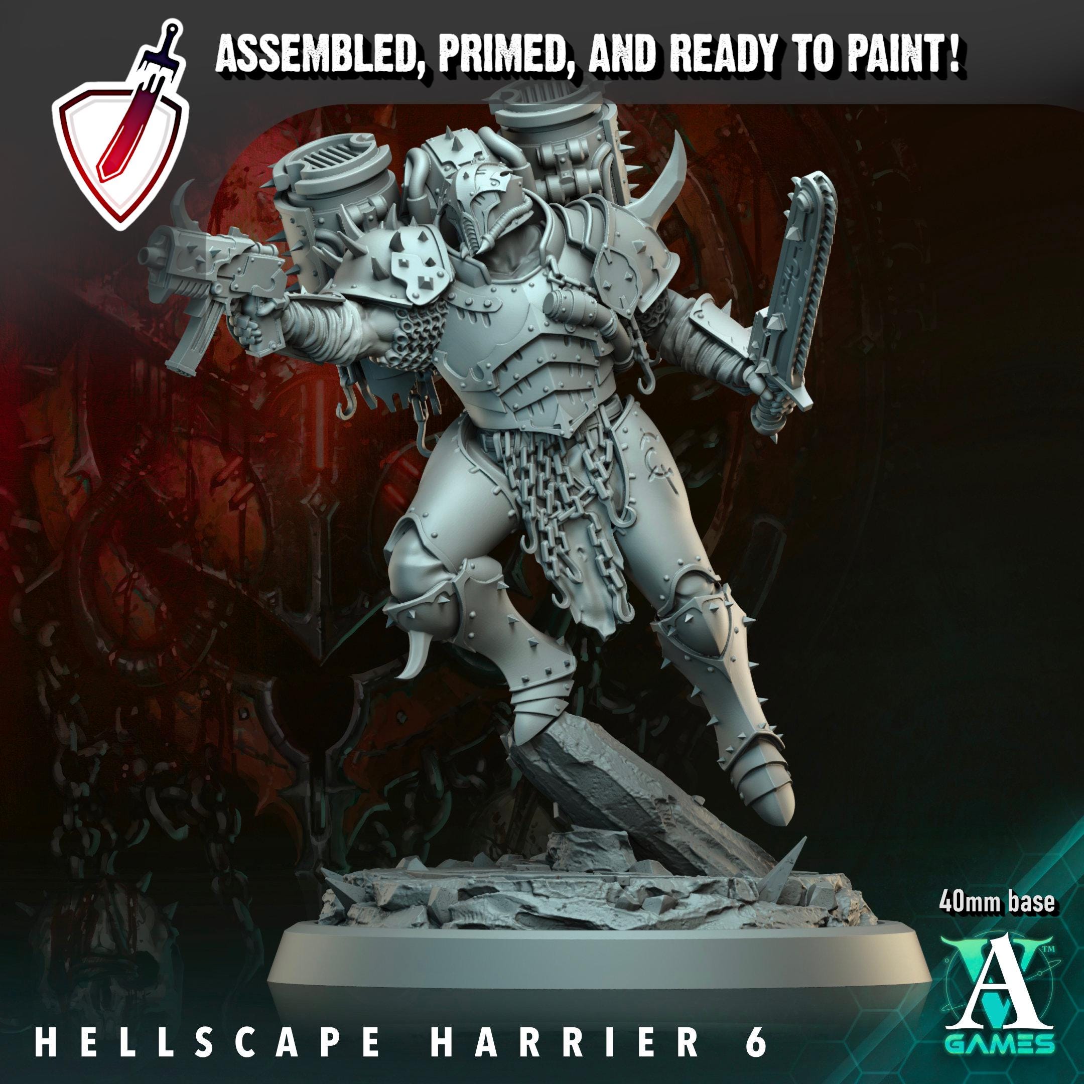 Hellscape Harrier | Miniatures by Archvillain Games | Resin Mini for Tabletop Gaming, D&D, Wargaming, and Painting | Assembled and Primed
