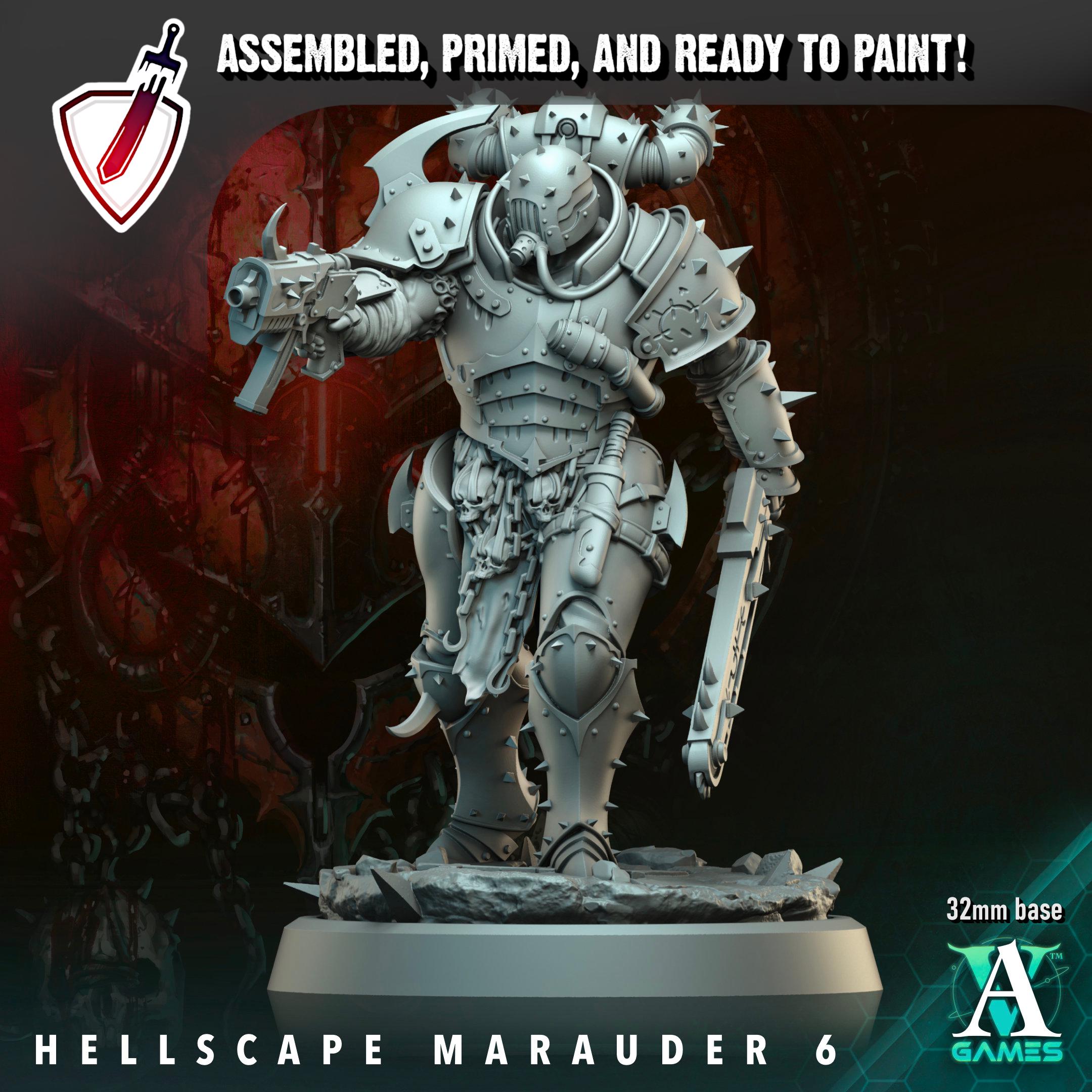 Hellscape Marauders (6-11) | Miniatures by Archvillain Games | Resin Mini for Tabletop Gaming, D&D, Wargaming, Painting | Assembled + Primed