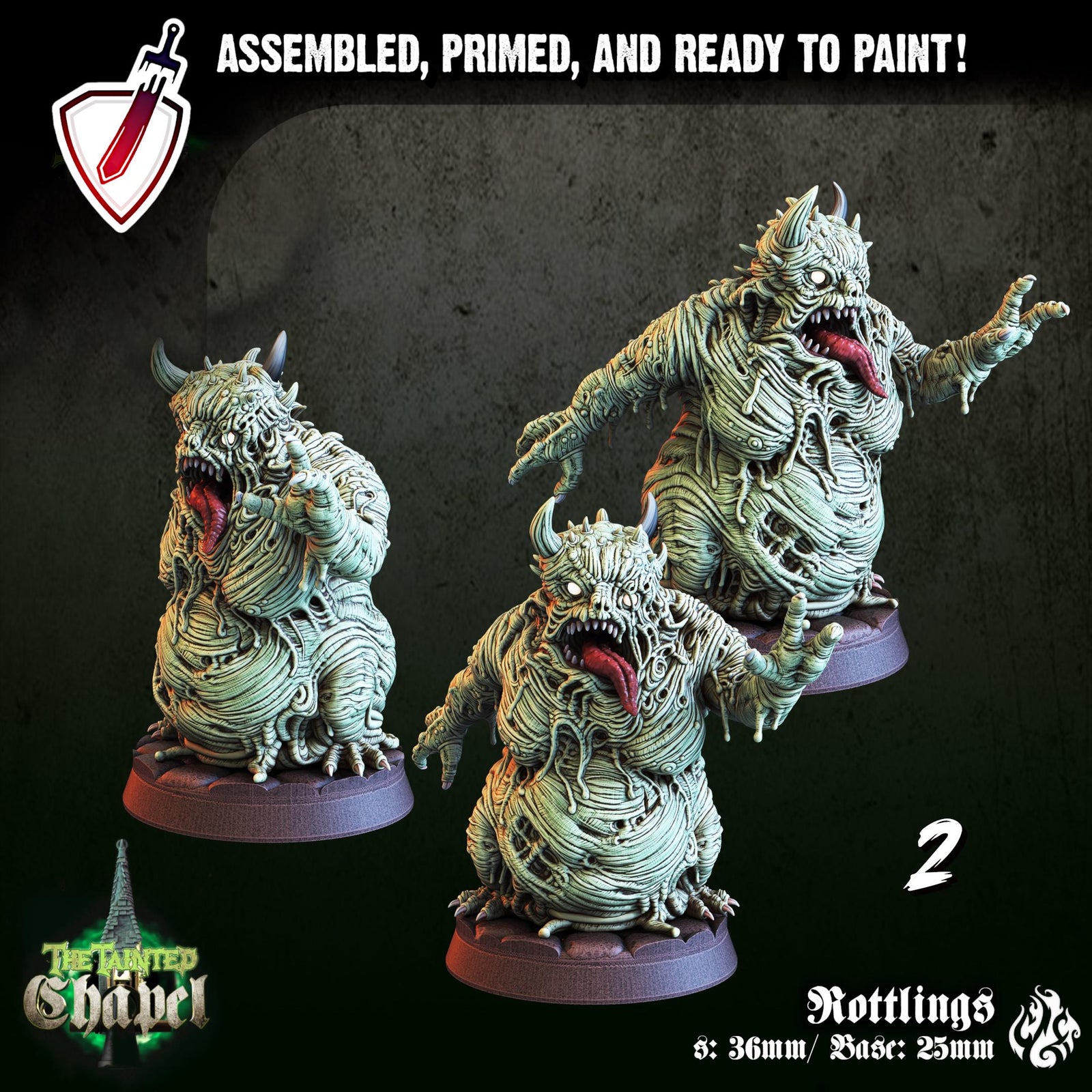 Rottlings | Miniatures by Crippled God Foundry | Resin Mini For Tabletop Gaming, D&D, Pathfinder, and Painting | Assembled and Primed