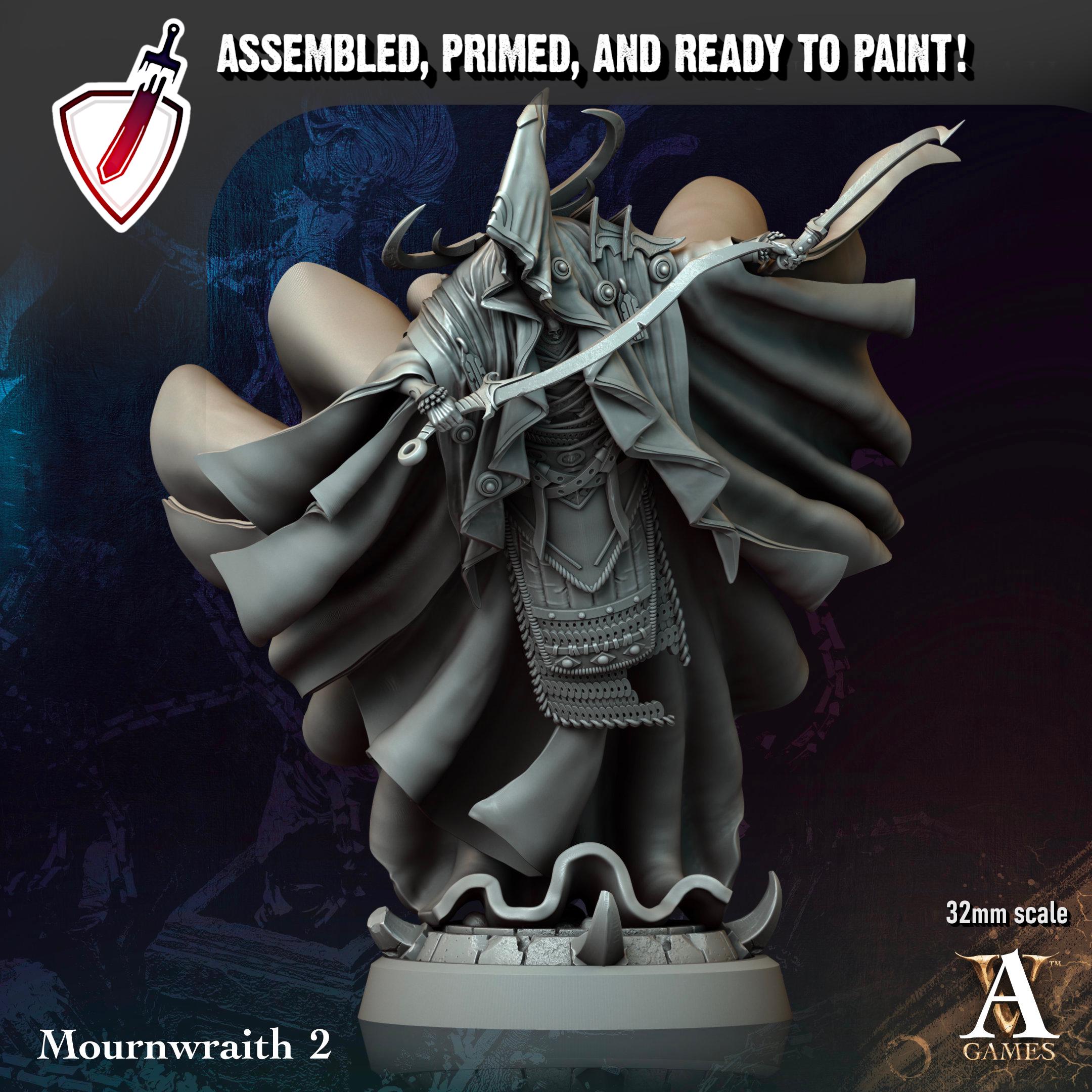 Mournwraith | Miniatures by Archvillain Games | Resin Mini for Tabletop Gaming, D&D, Pathfinder, and Painting | Assembled and Primed