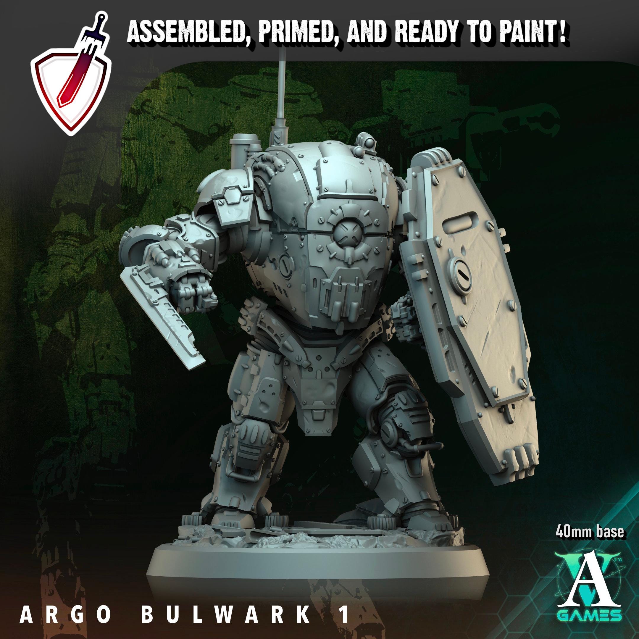 Argo Bulwark | (Large) Miniatures by Archvillain Games | Resin Mini For Tabletop Wargaming, RPGs, Painting | Assembled and Primed