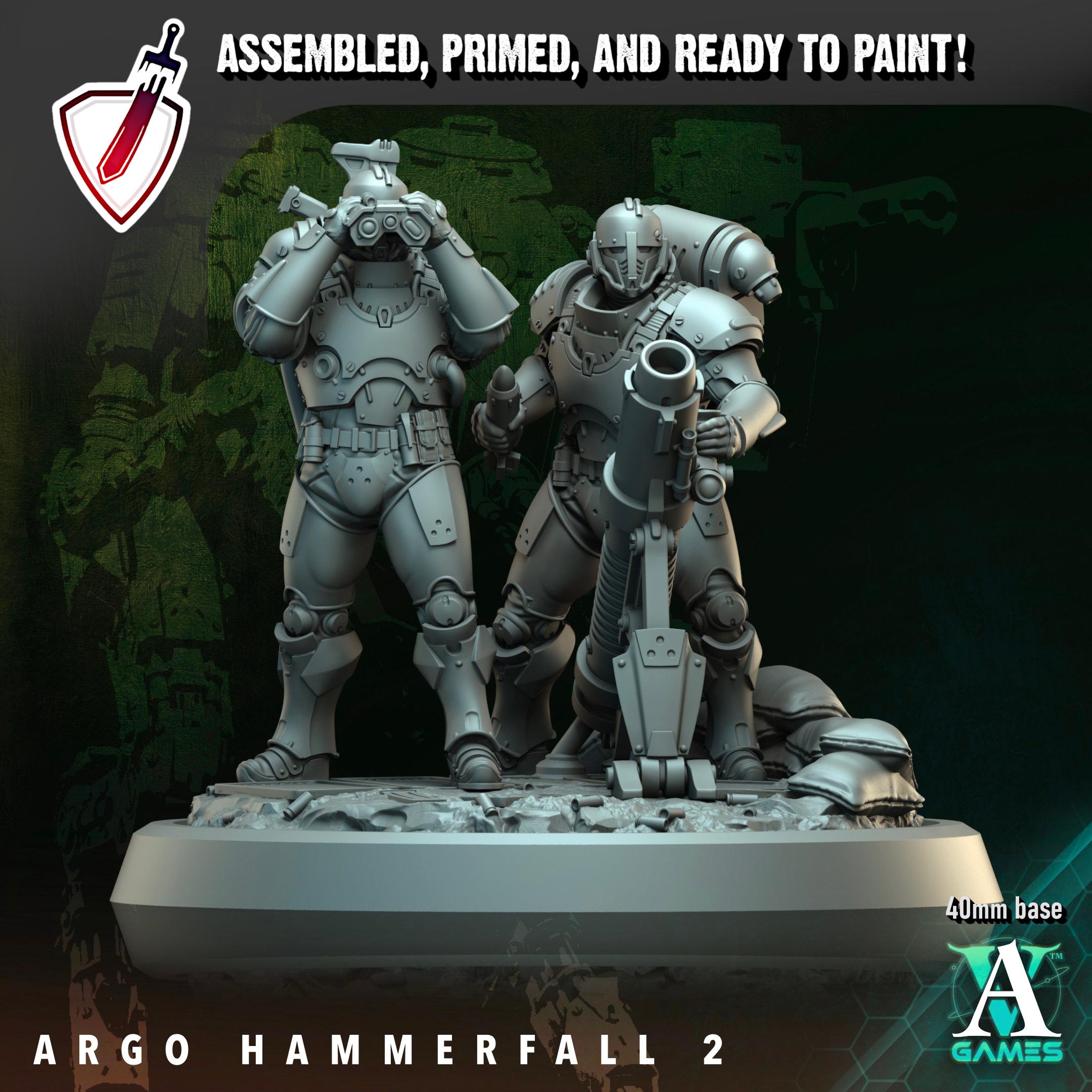 Argo Hammerfall | Miniatures by Archvillain Games | Resin Mini For Tabletop Wargaming, RPGs, and Painting | Assembled and Primed